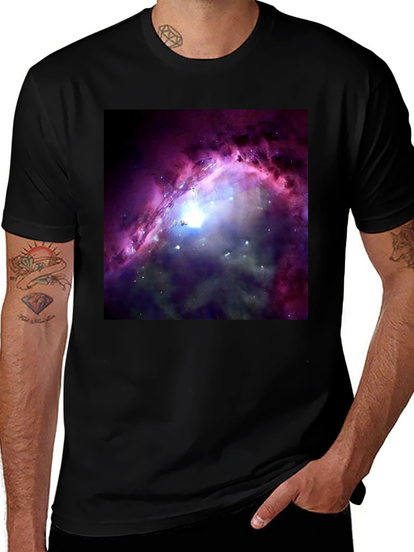 Variant 30 of Nebula Print Black T-Shirt