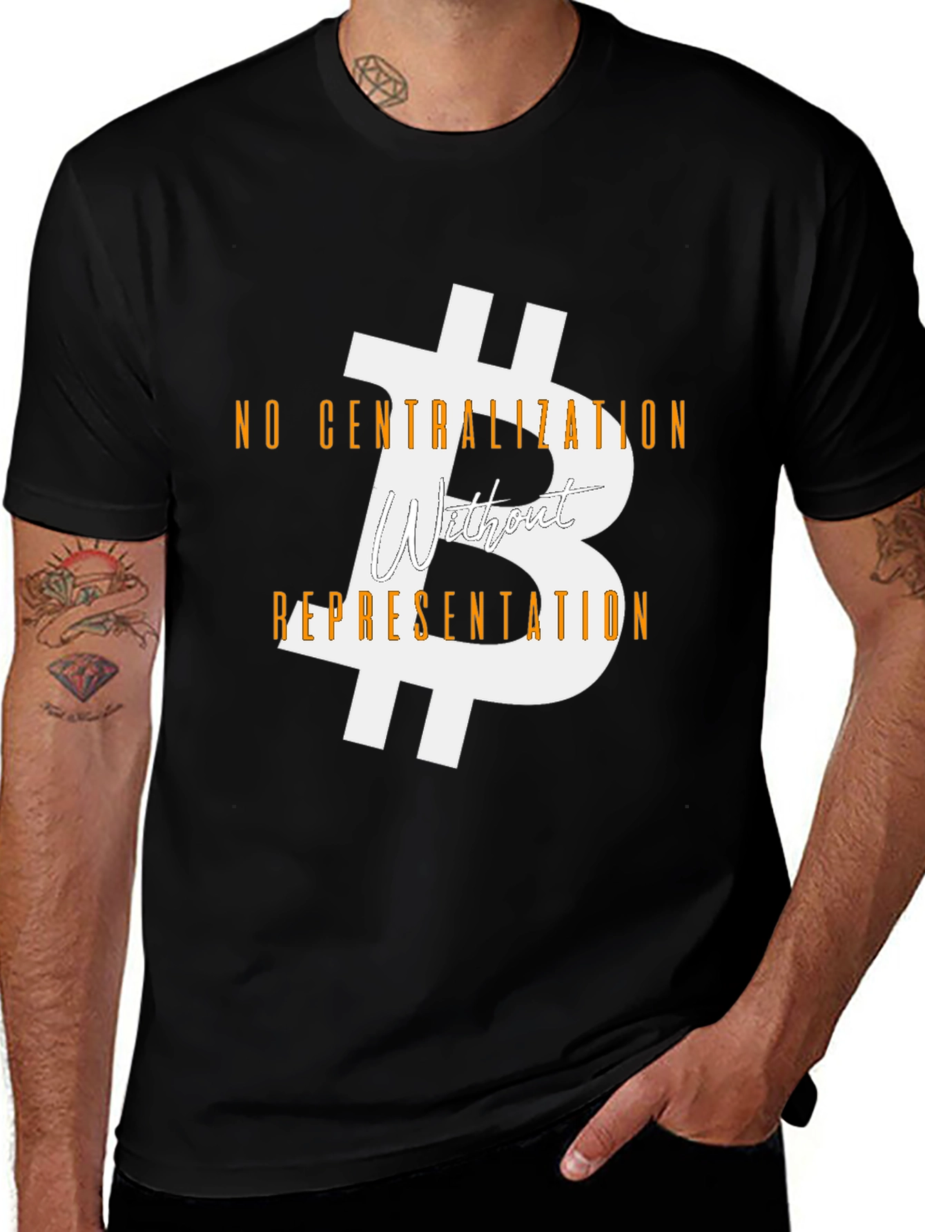 Bitcoin Crypto T-Shirt - No Centralization Representation
