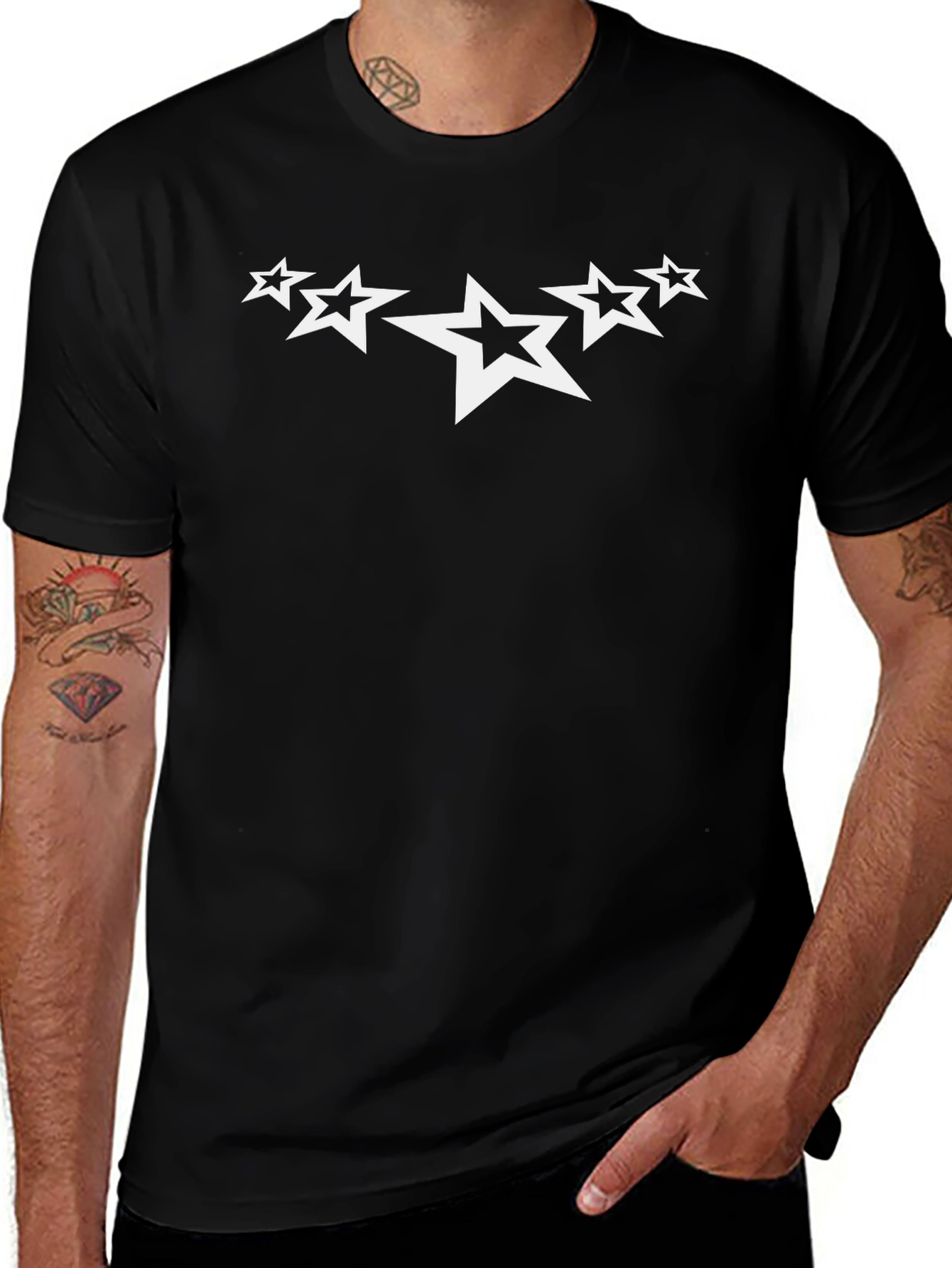 Variant 25 of Stylish Black T-Shirt with Star Graphic
