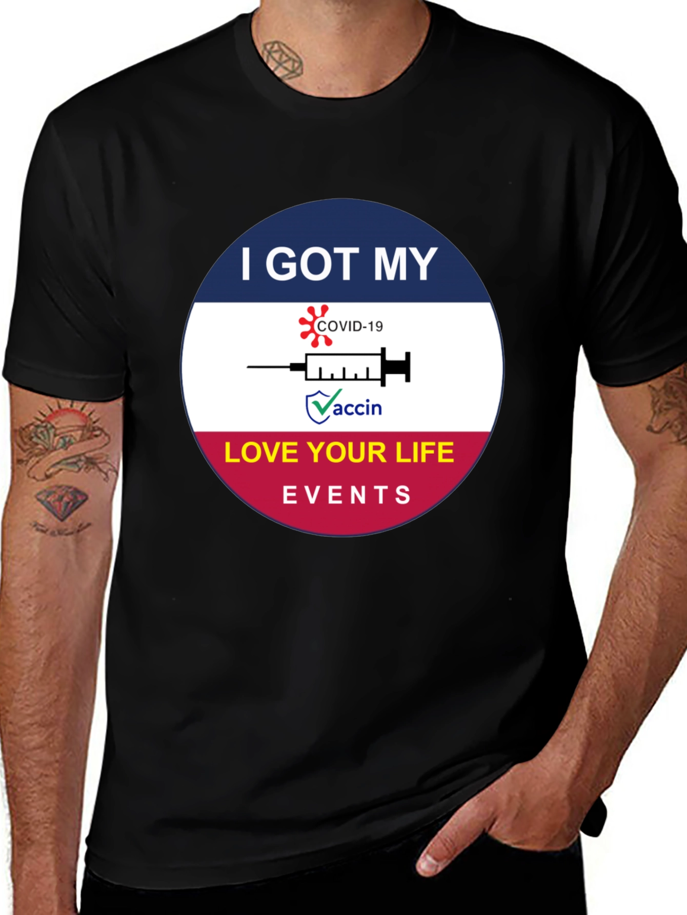Variant 12 of I Got My Covid Vaccine Events Black T-Shirt