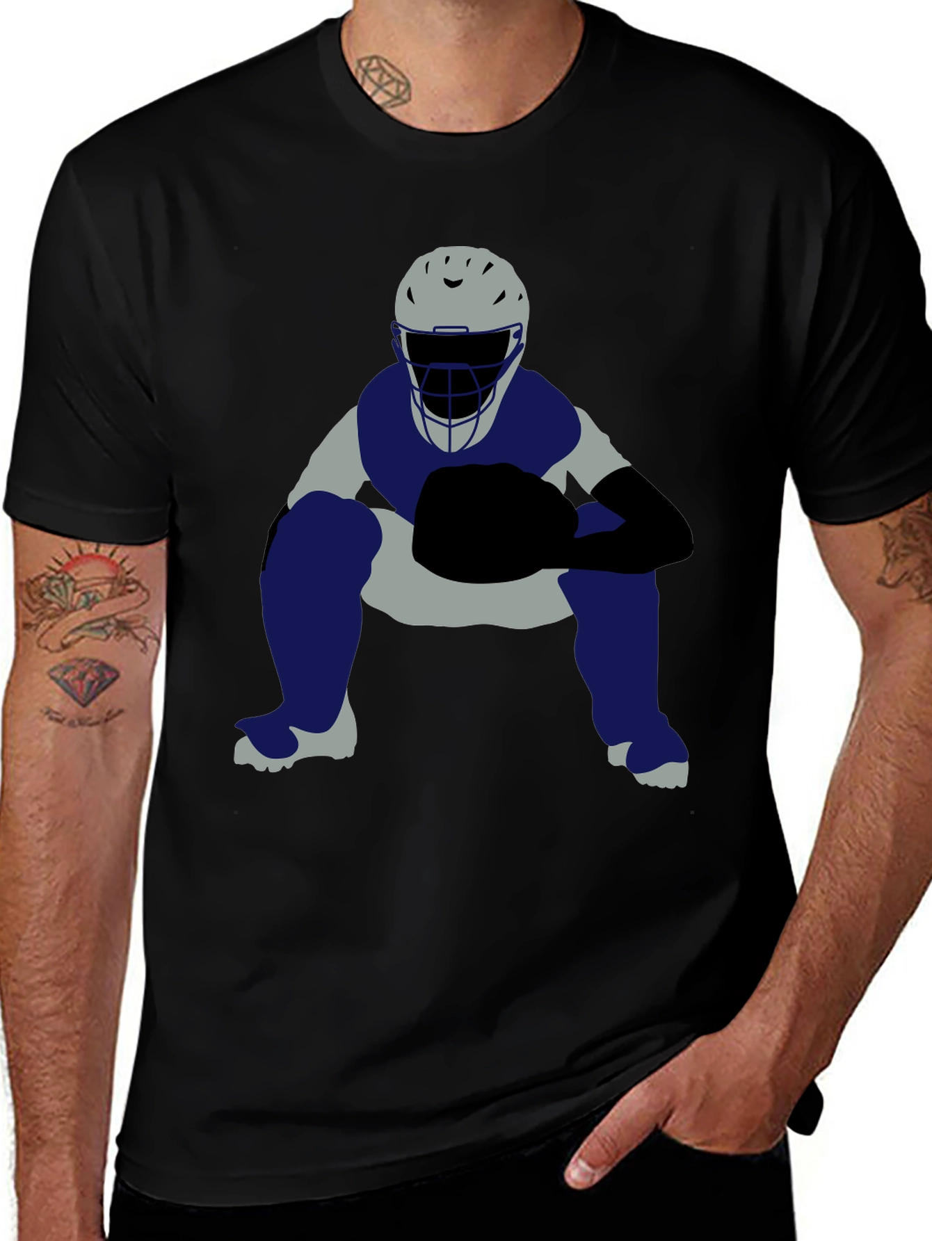 Variant 2 of Baseball Catcher Graphic T-Shirt