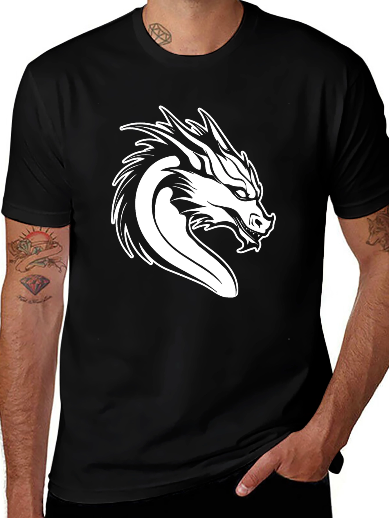 Variant 6 of Dragon Graphic T-Shirt - Black
