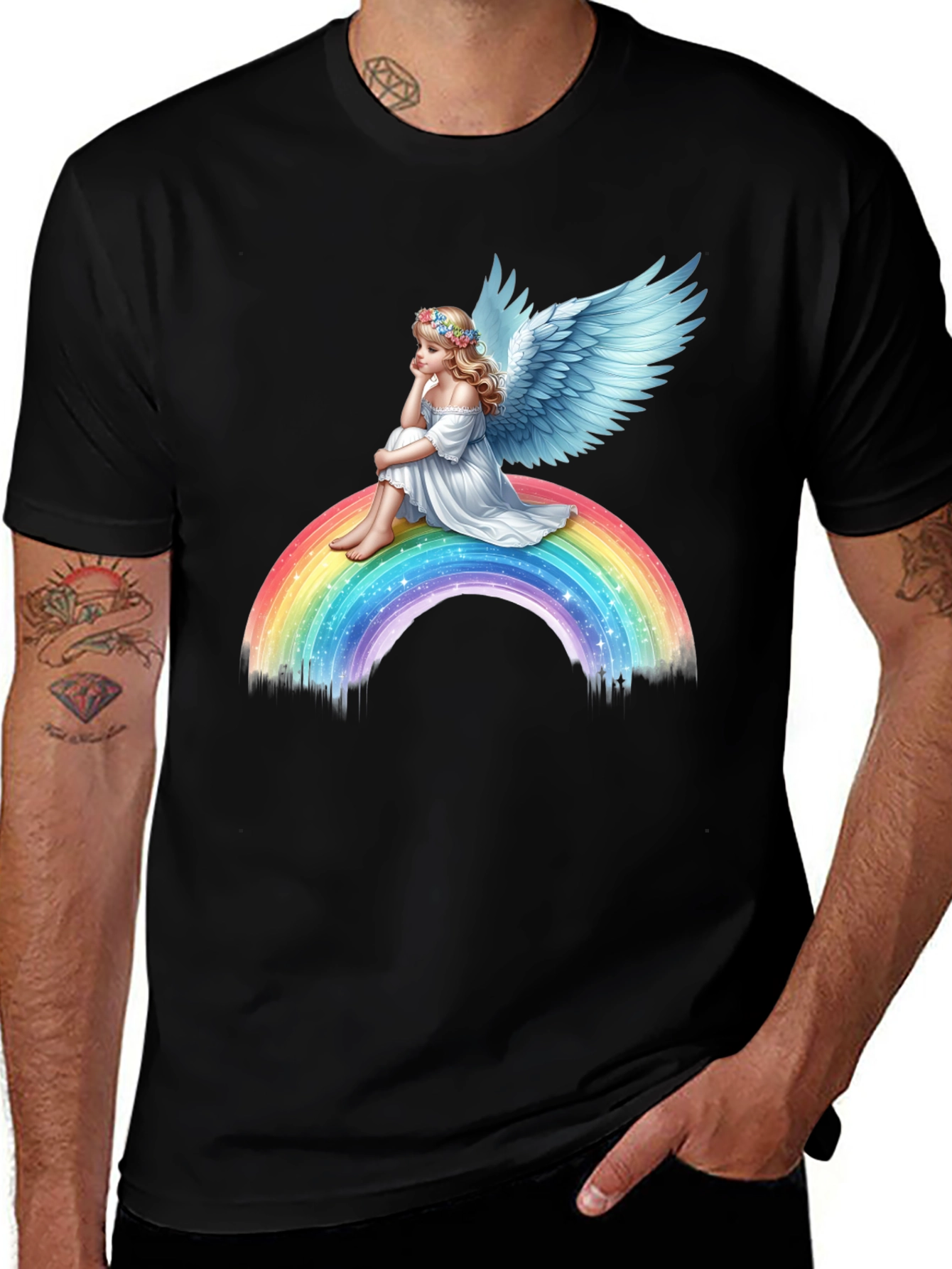 Variant 25 of Angel on Rainbow Graphic T-Shirt
