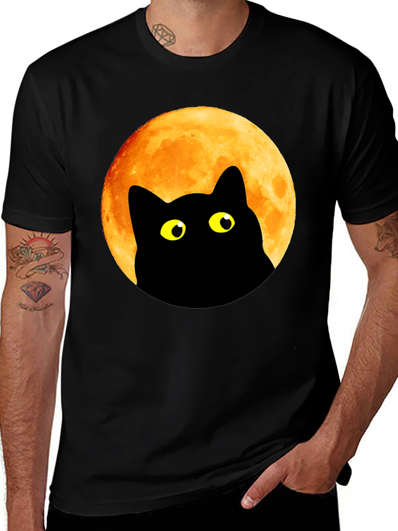 Variant 20 of Halloween Black Cat Moon T-Shirt