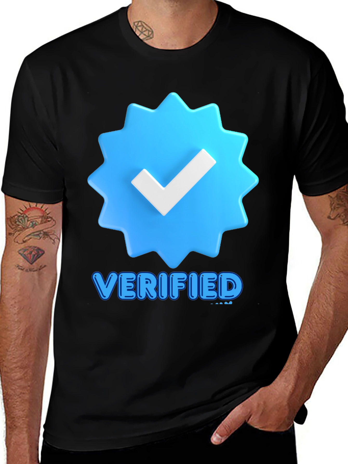 Variant 9 of Verified Black Graphic Tee