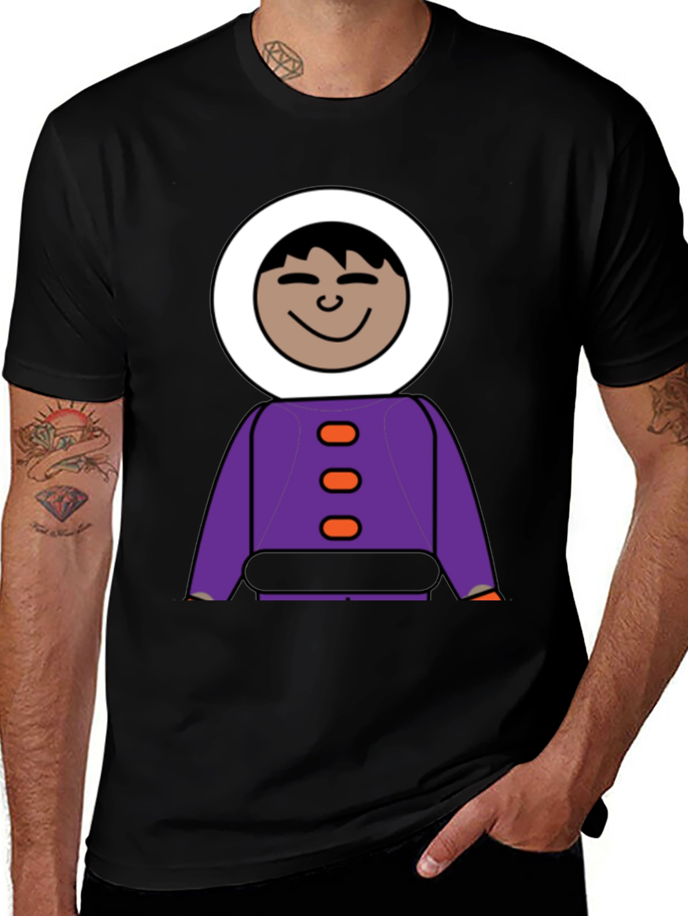 Variant 29 of Cartoon Inuit Black T-Shirt
