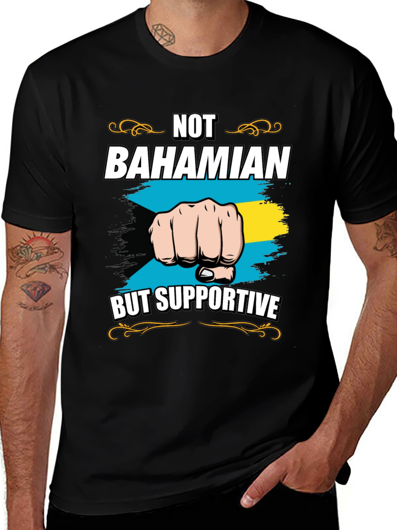 Variant 2 of Not Bahamian But Supportive Graphic Tee