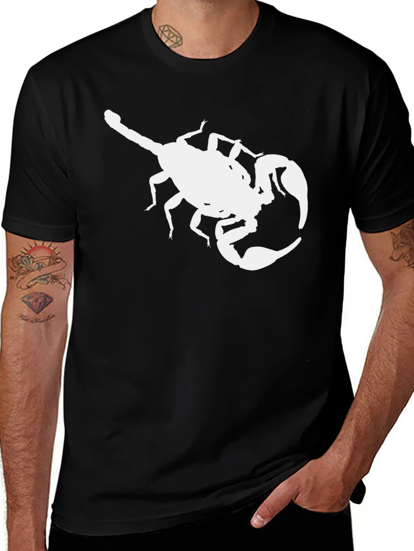Variant 14 of Scorpion Graphic T-Shirt - Black Cotton Tee