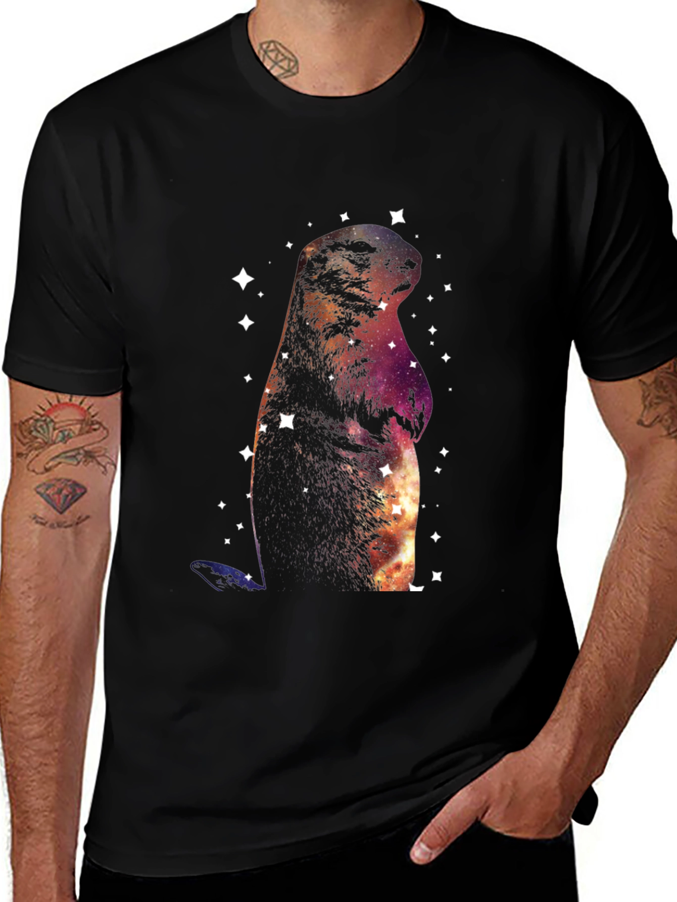 Variant 21 of Cosmic Groundhog T-Shirt - Galaxy Space Marmot Tee
