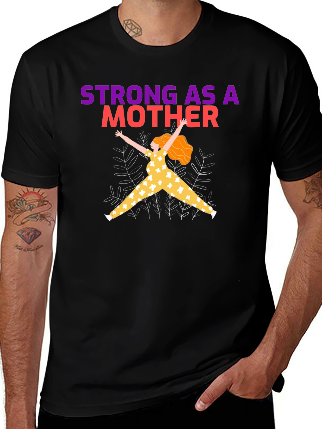 Variant 19 of Strong As A Mother Black Graphic Tee