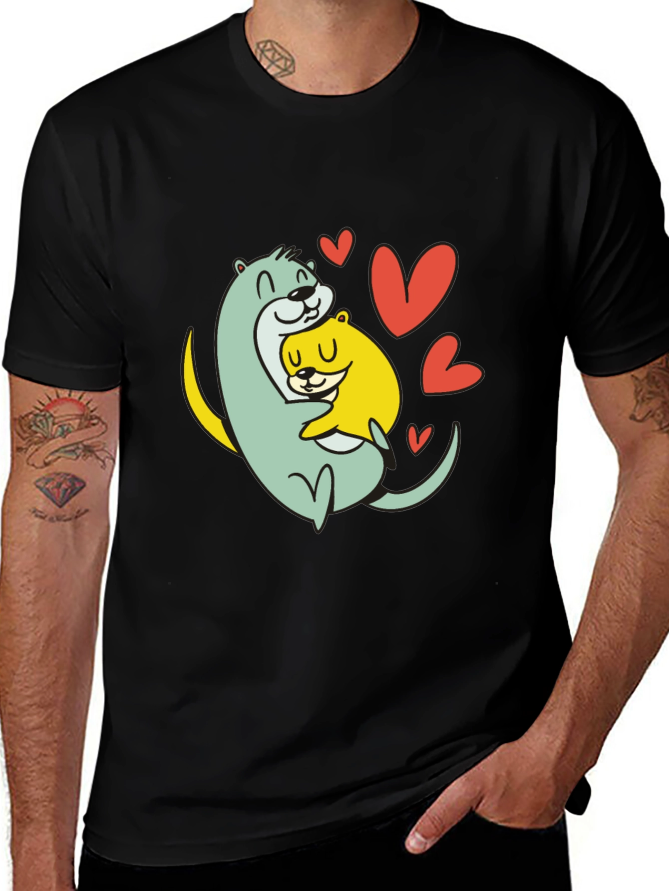Variant 9 of Otter Love T-Shirt - Cute Graphic Tee