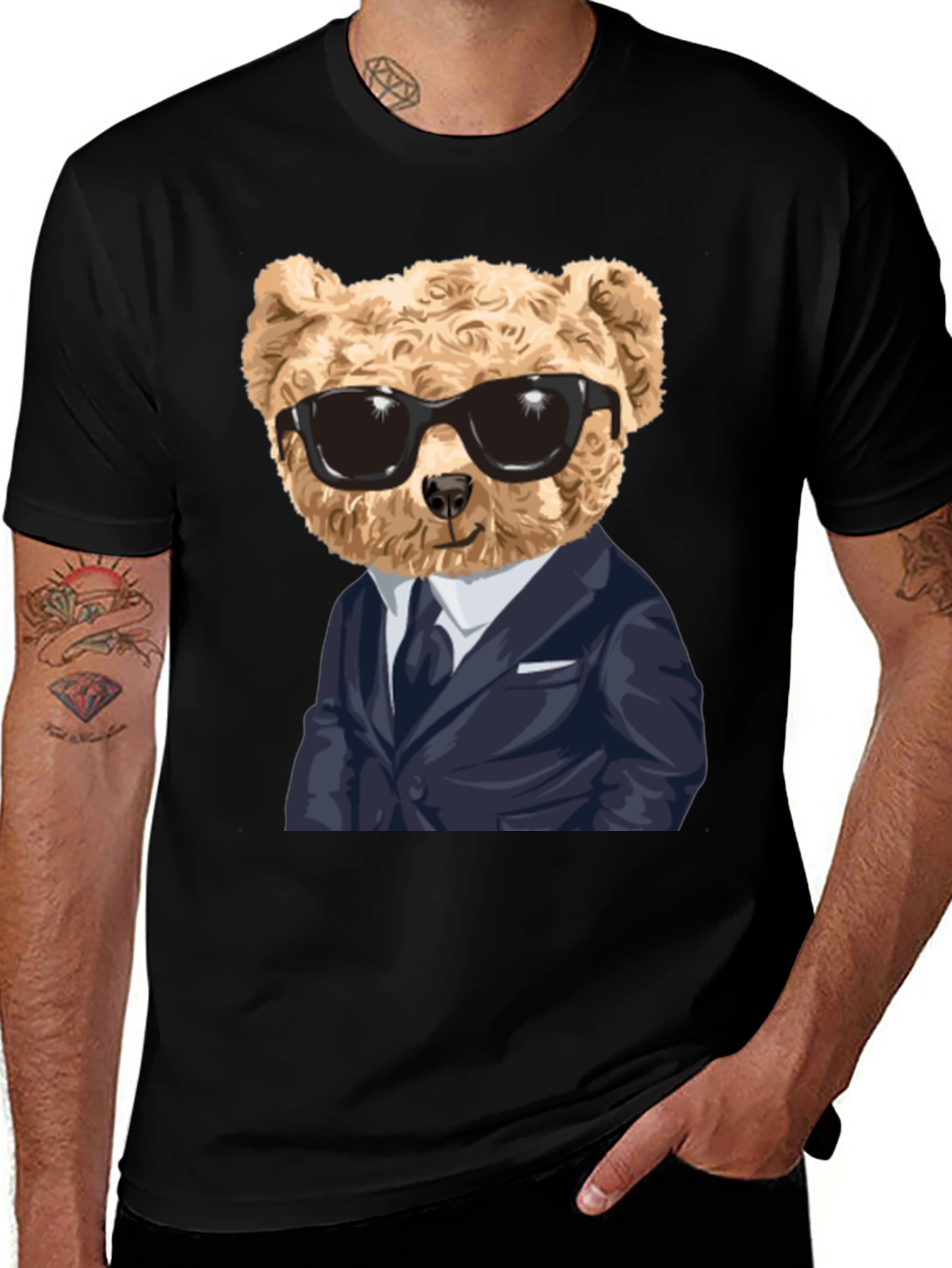 Variant 10 of Bear in Suit T-Shirt - Cool & Stylish