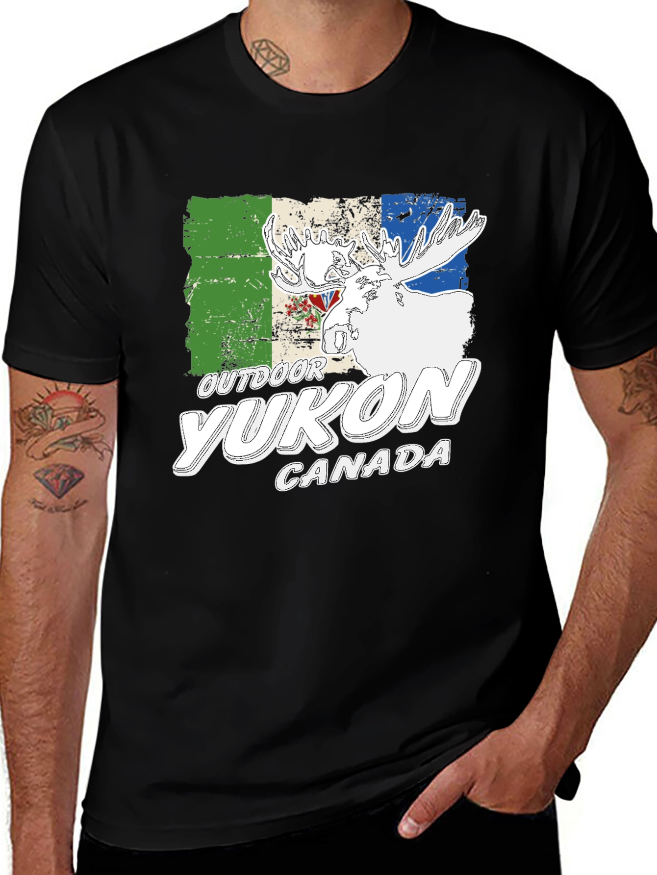 Yukon Canada Outdoor T-Shirt - Moose Graphic Tee