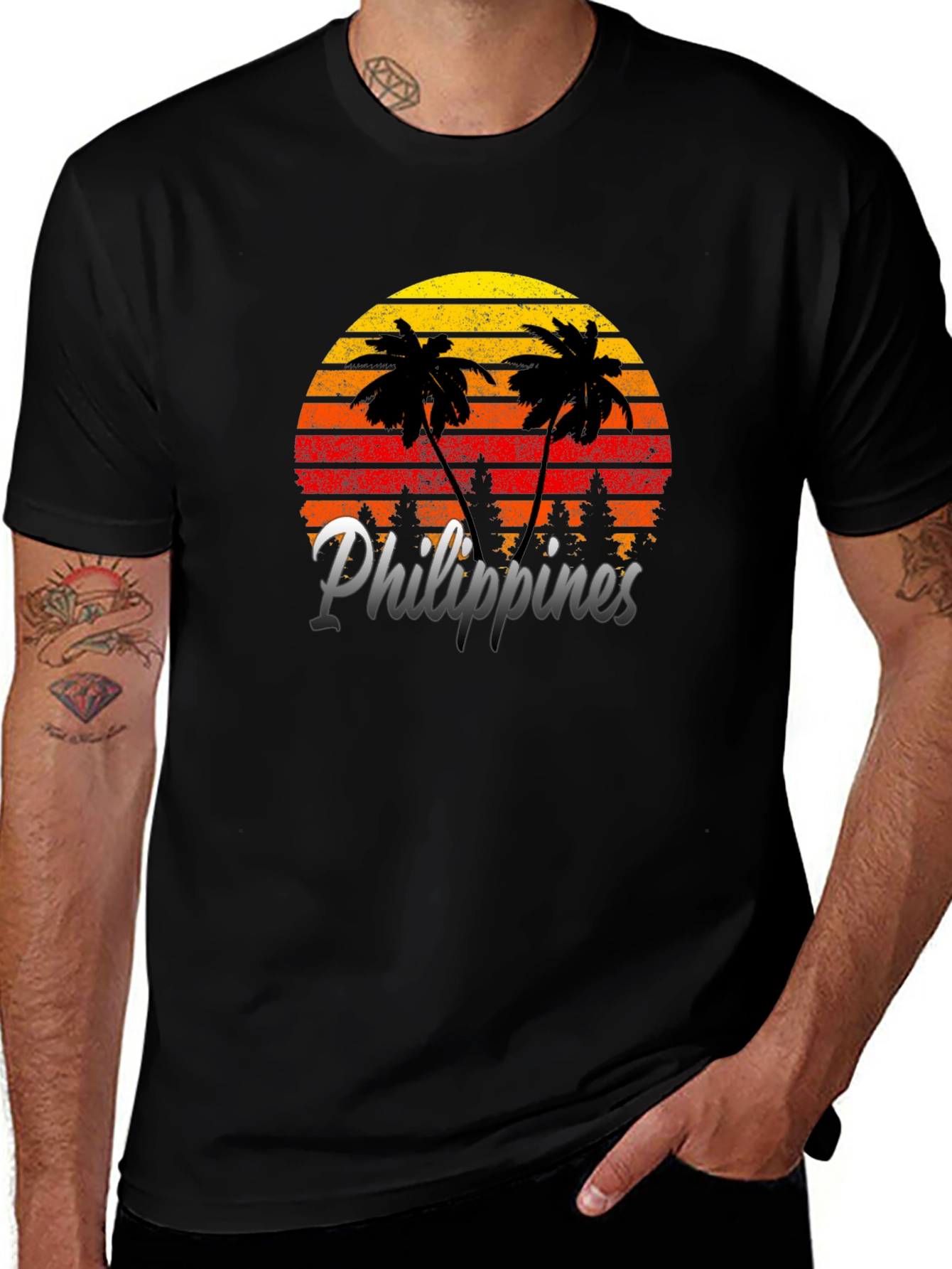 Variant 15 of Philippines Sunset Palm Tree Graphic Tee