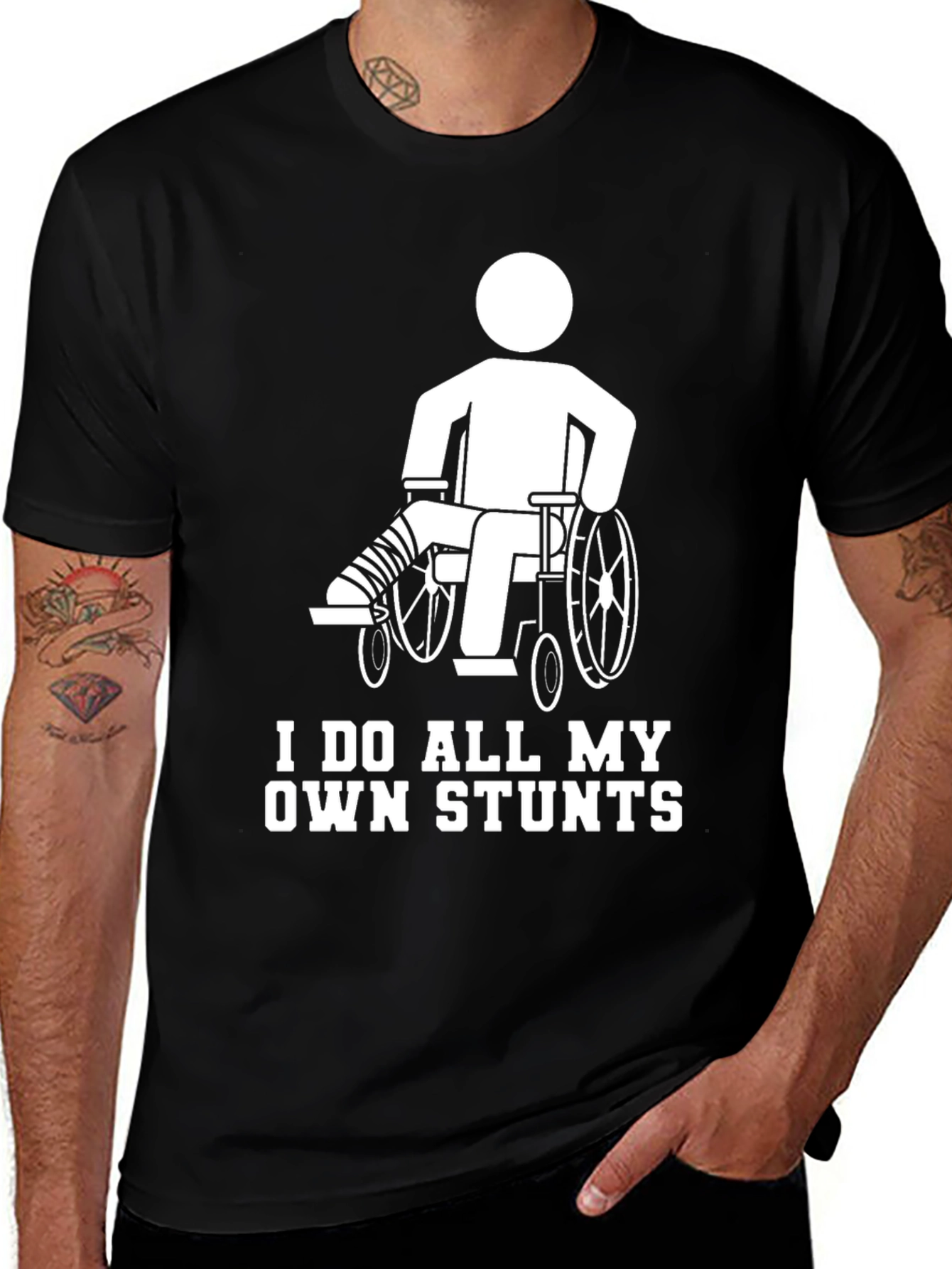 Variant 30 of Funny Stuntman Wheelchair Humor T-Shirt
