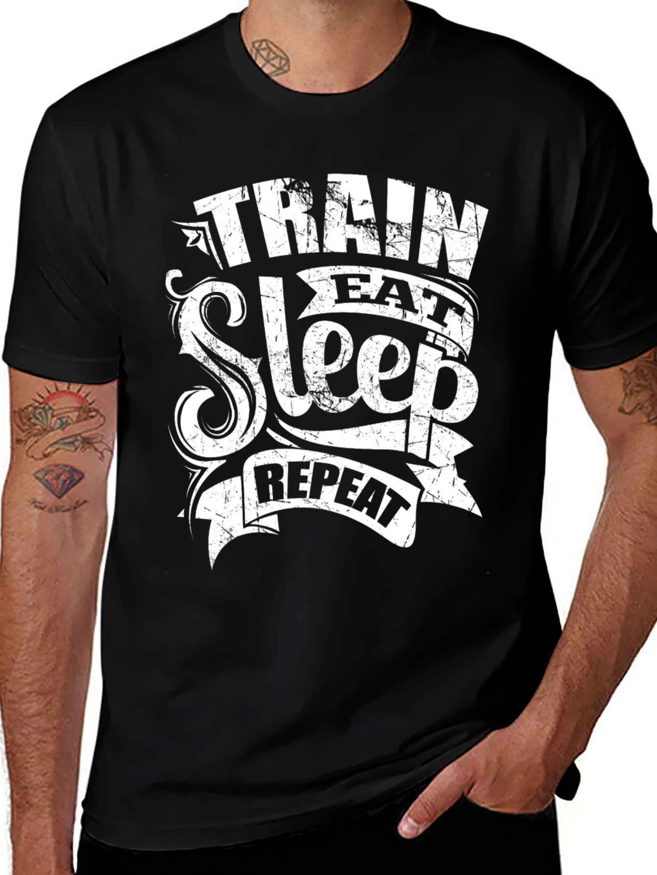 Variant 14 of Train Eat Sleep Repeat Graphic T-Shirt