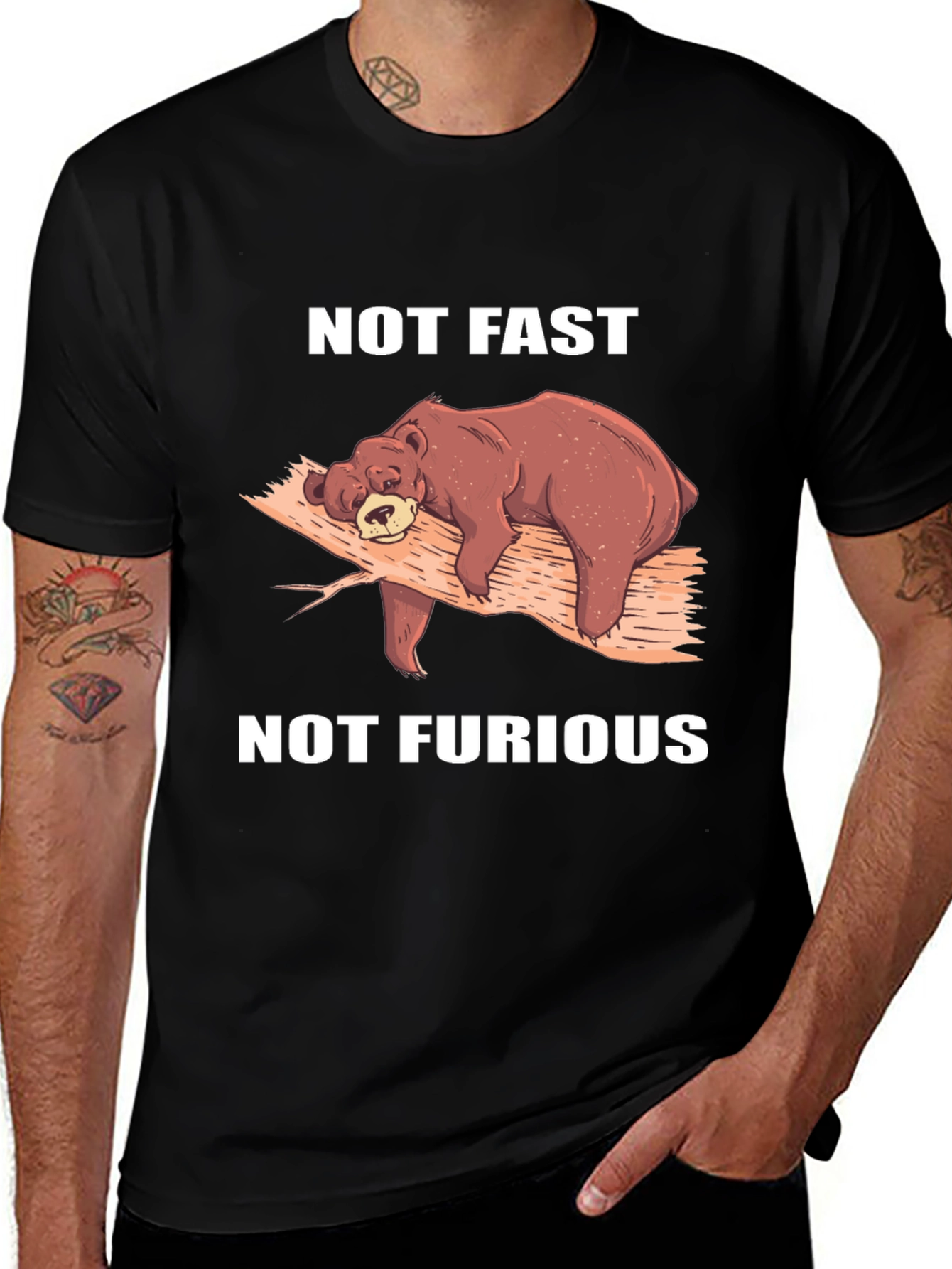 Variant 16 of Not Fast Not Furious T-Shirt, Lazy Bear Tee