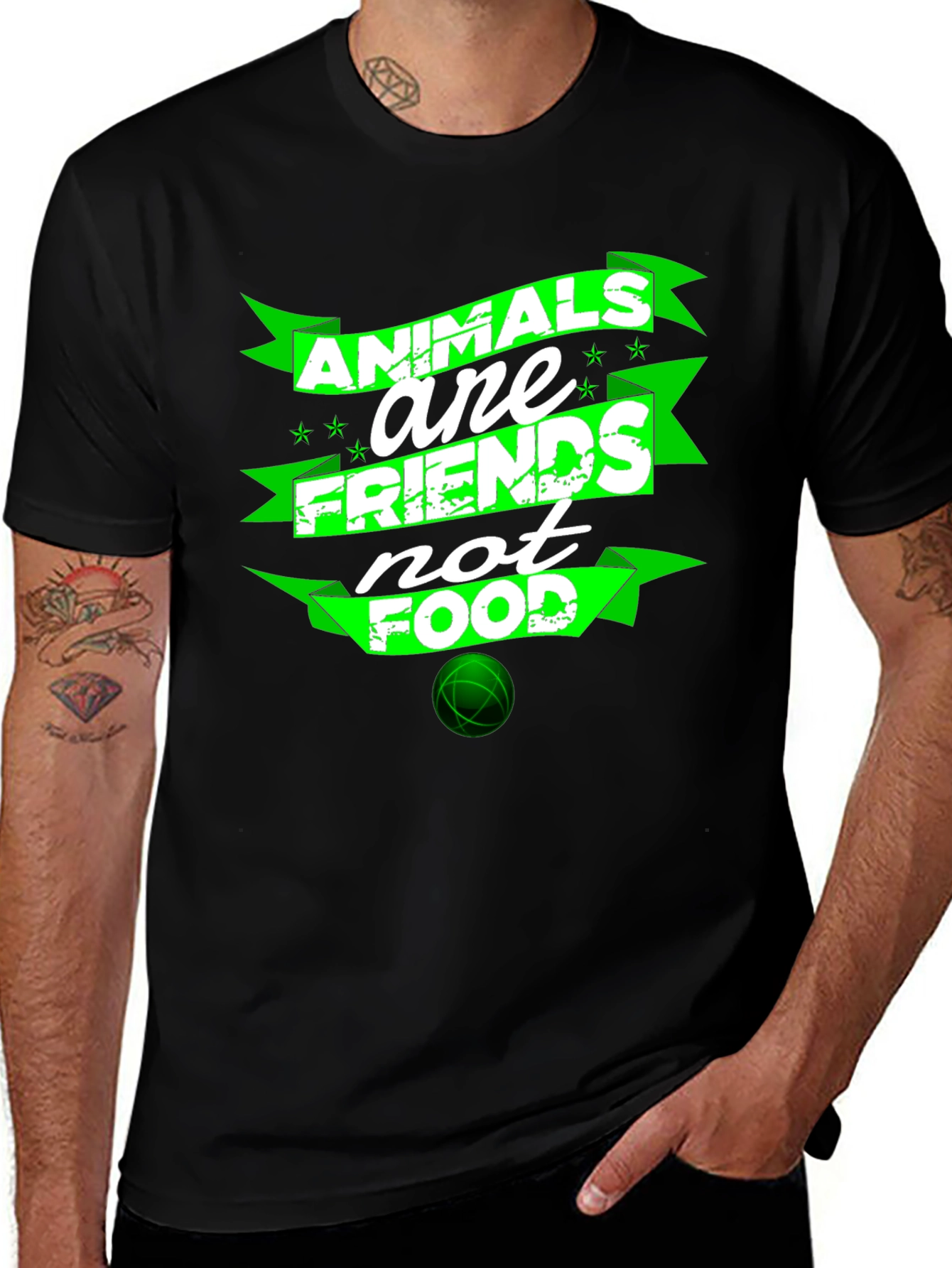 Variant 14 of Animals Are Friends Not Food Graphic T-Shirt