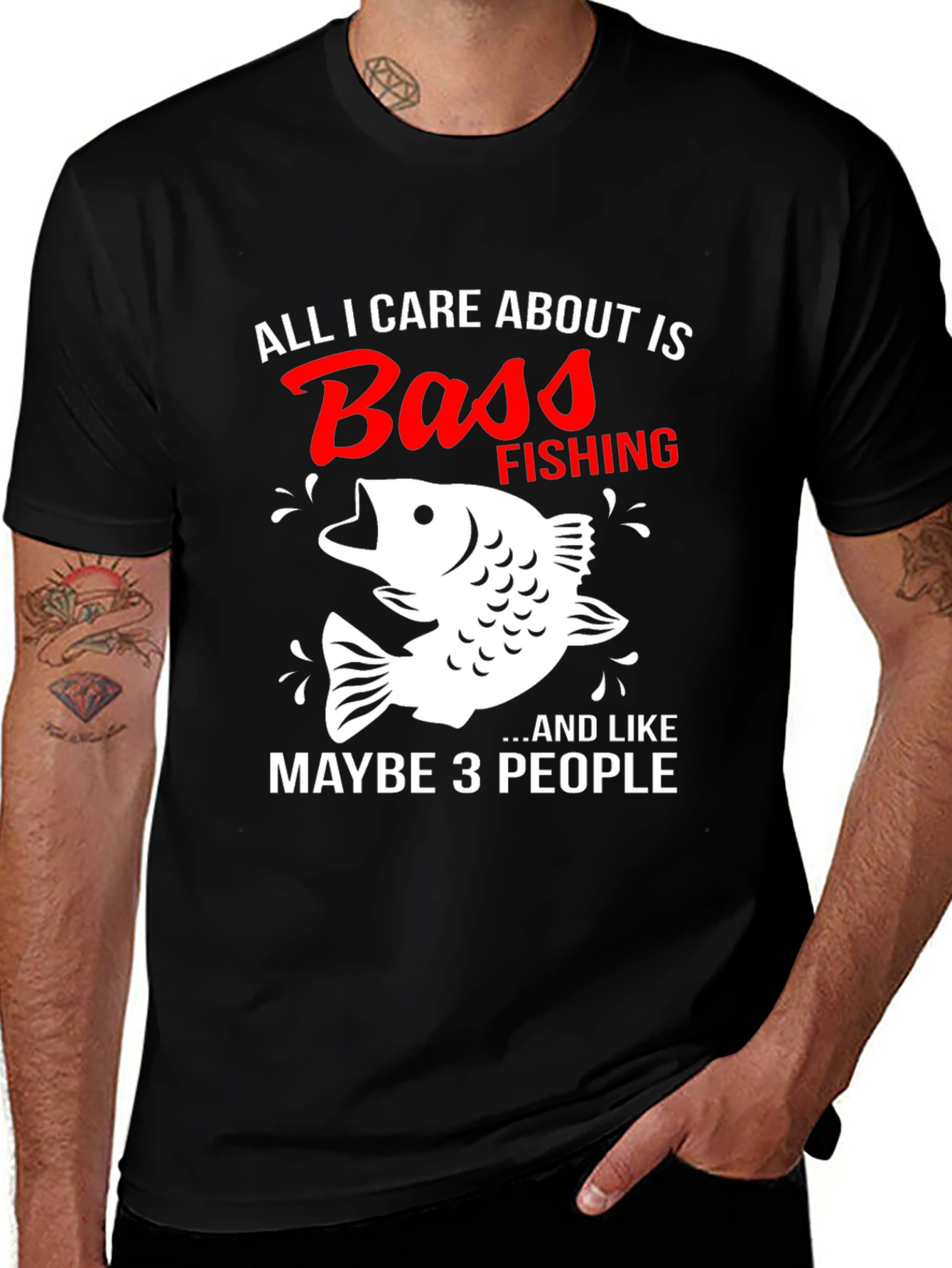 Variant 11 of Bass Fishing T-Shirt - Funny Fisherman Tee
