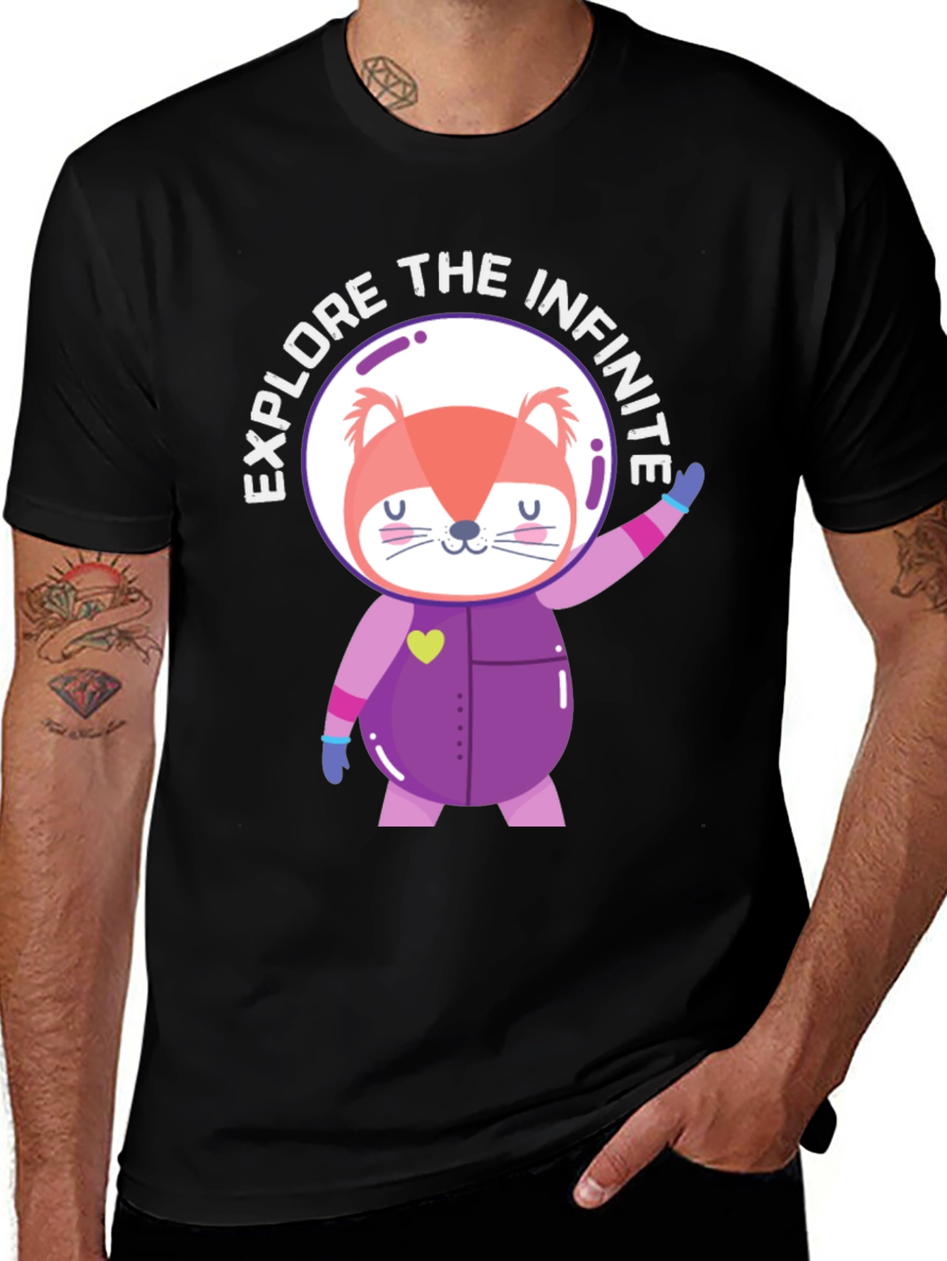 Variant 3 of Explore the Infinite Space Fox T-Shirt