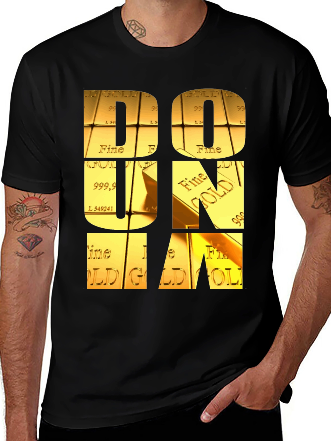 Gold Bar Letter Graphic Tee