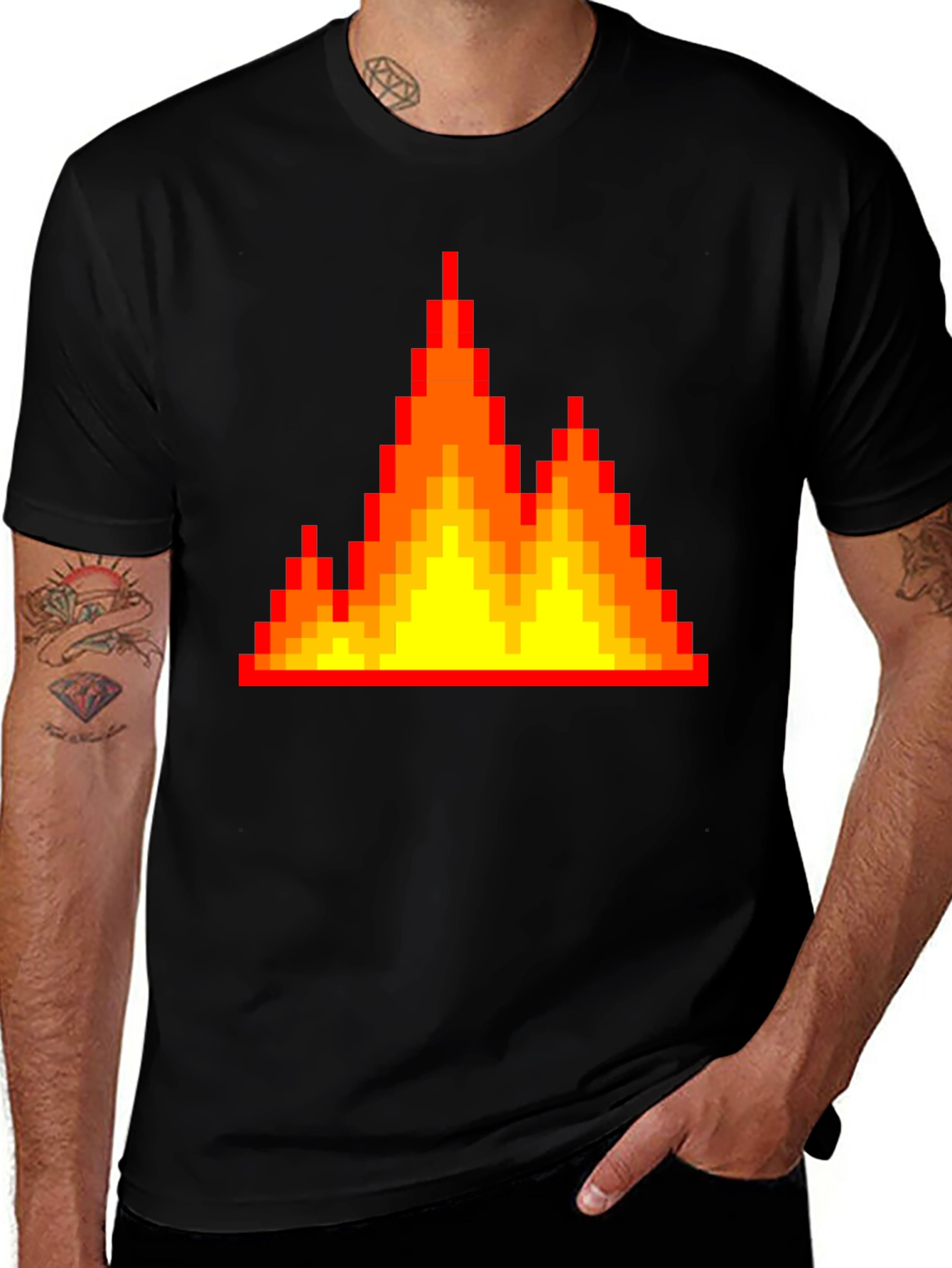 Variant 19 of Pixel Fire Graphic Tee - Retro Gaming Vibes