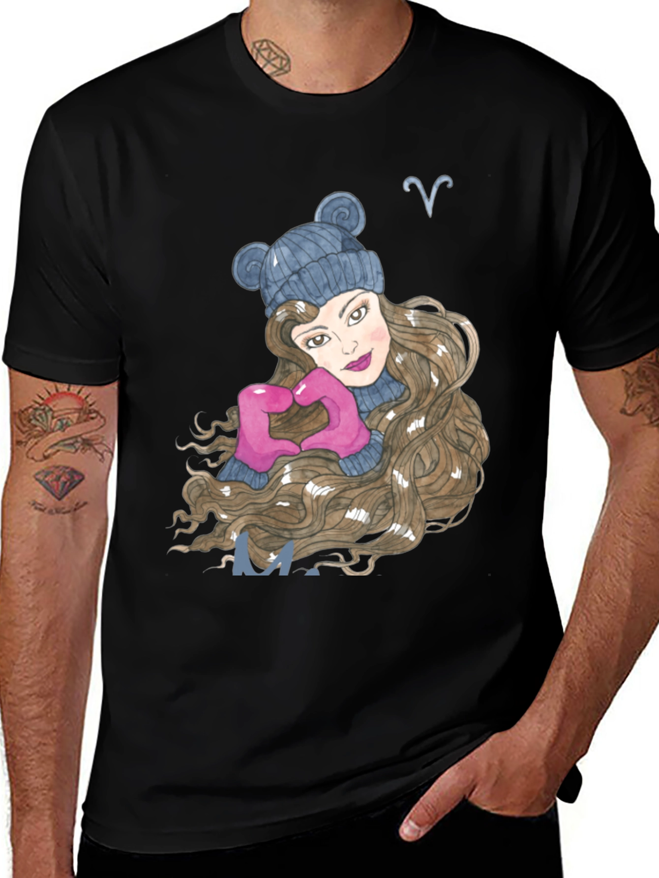 Aries Zodiac Girl T-Shirt - Unique Star Sign Design