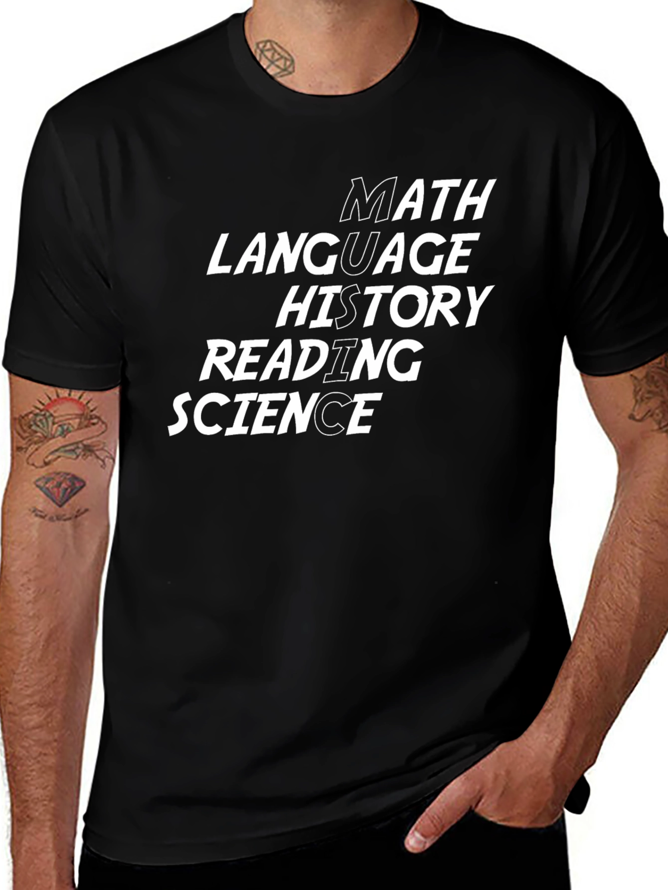 Variant 10 of Math Language History Reading Science T-Shirt