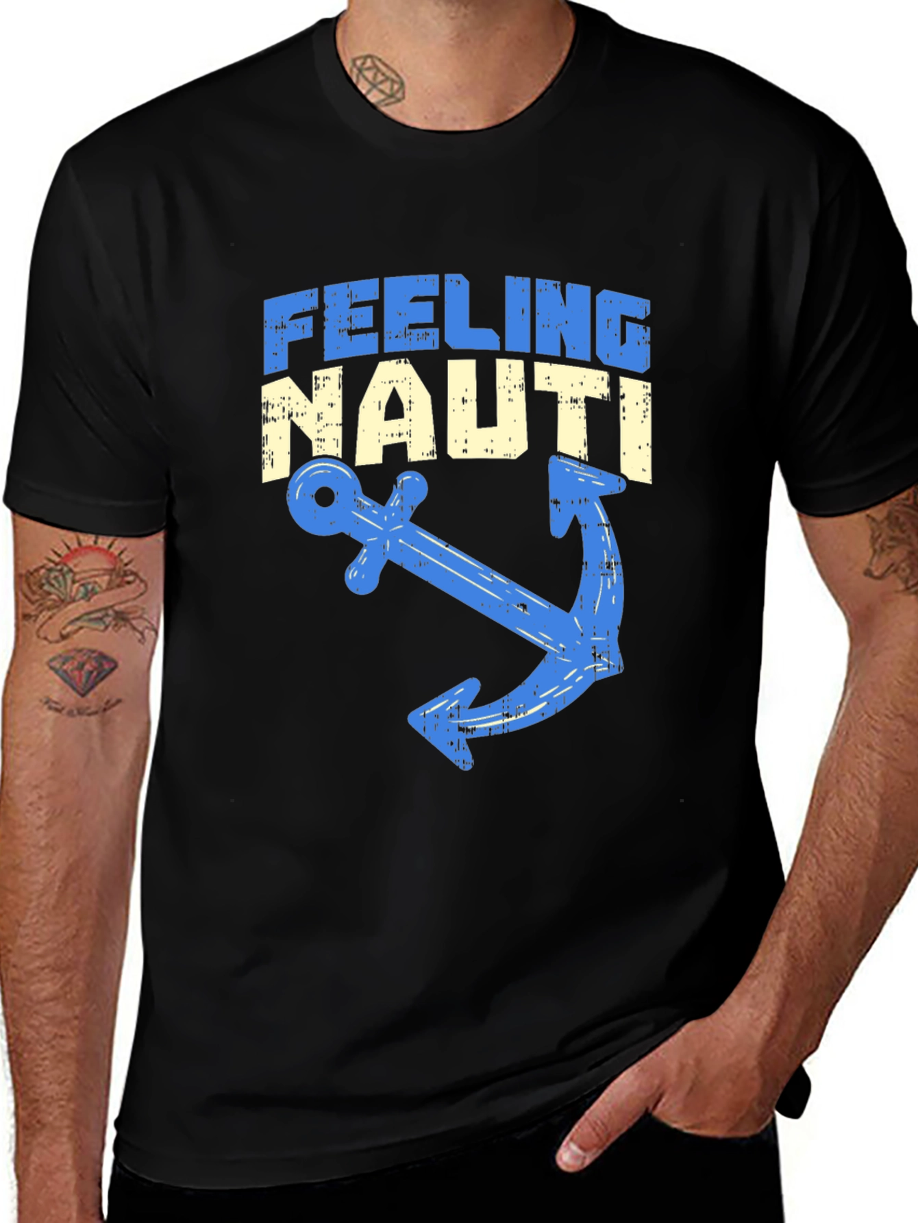 Variant 18 of Feeling Nauti Men's Black Graphic T-Shirt