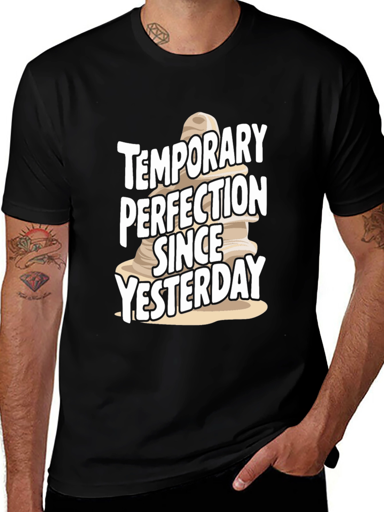 Temporary Perfection T-Shirt - Black Cotton Tee