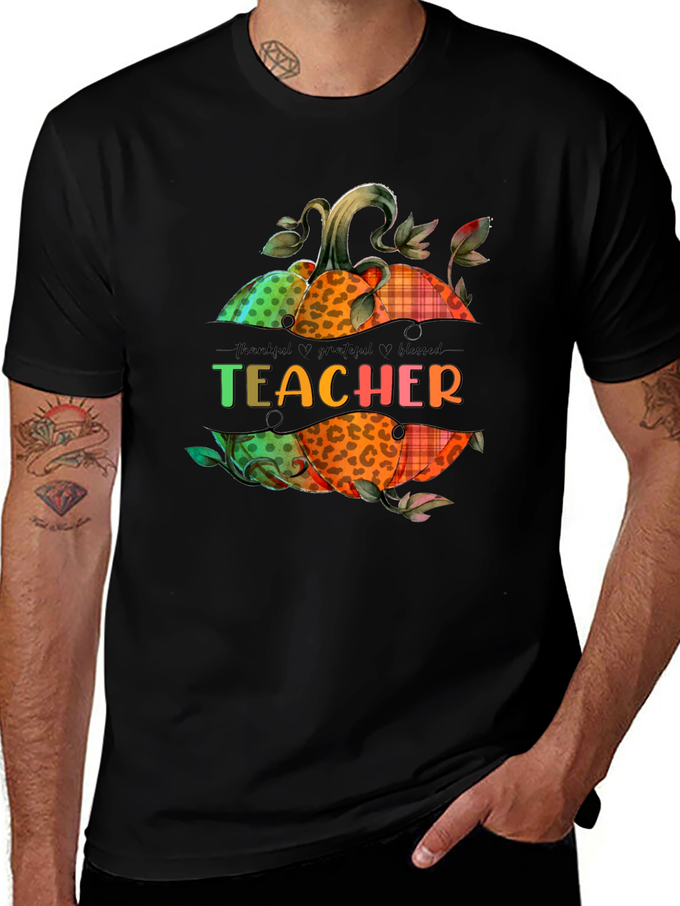 Variant 22 of Teacher Fall Pumpkins Graphic T-Shirt