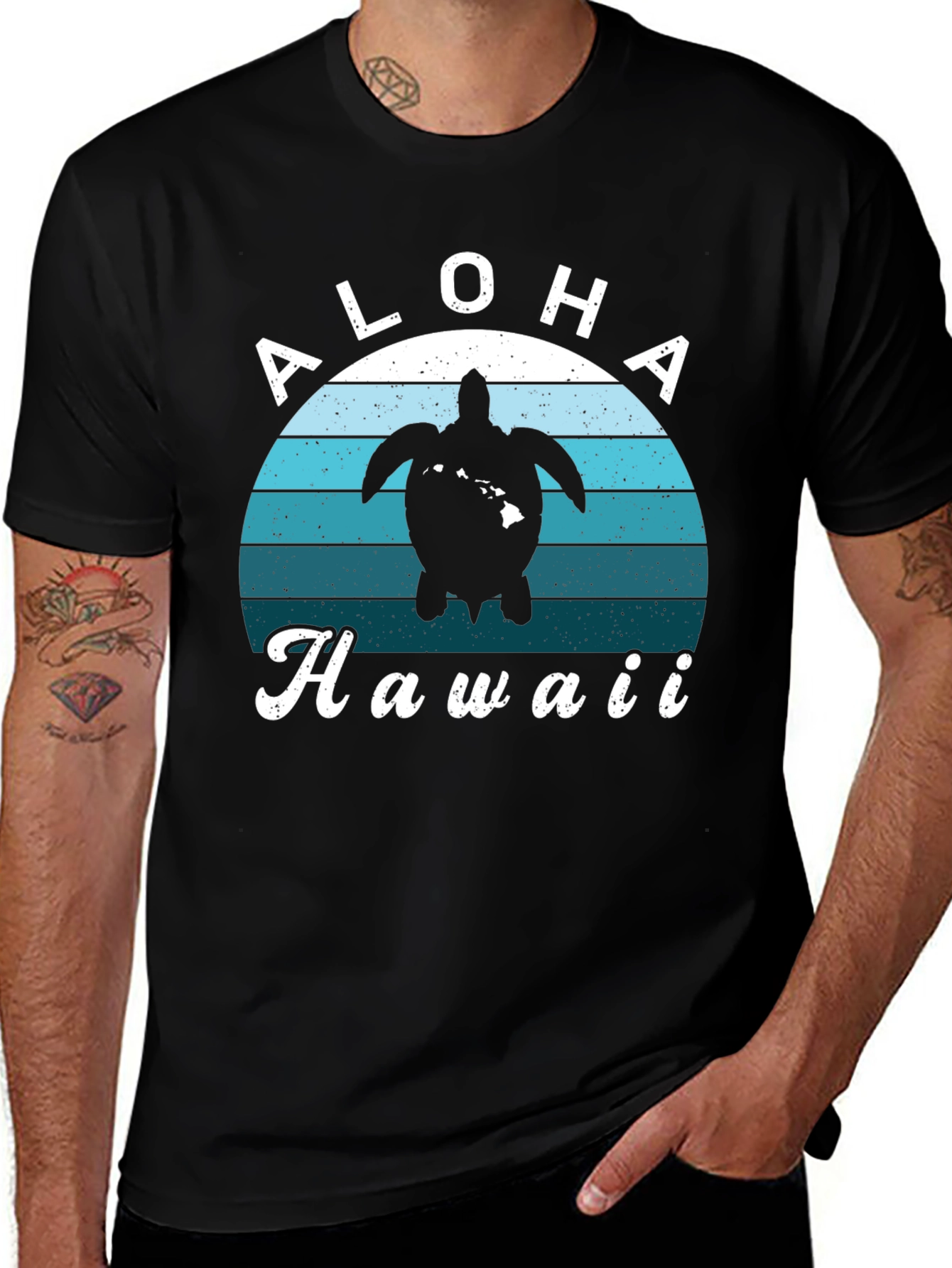 Variant 18 of Aloha Hawaii Turtle Graphic Tee - Tropical Vibes