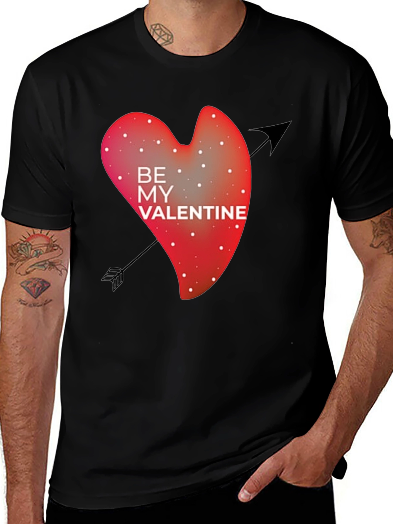 Variant 14 of Be My Valentine Graphic Tee - Black T-Shirt