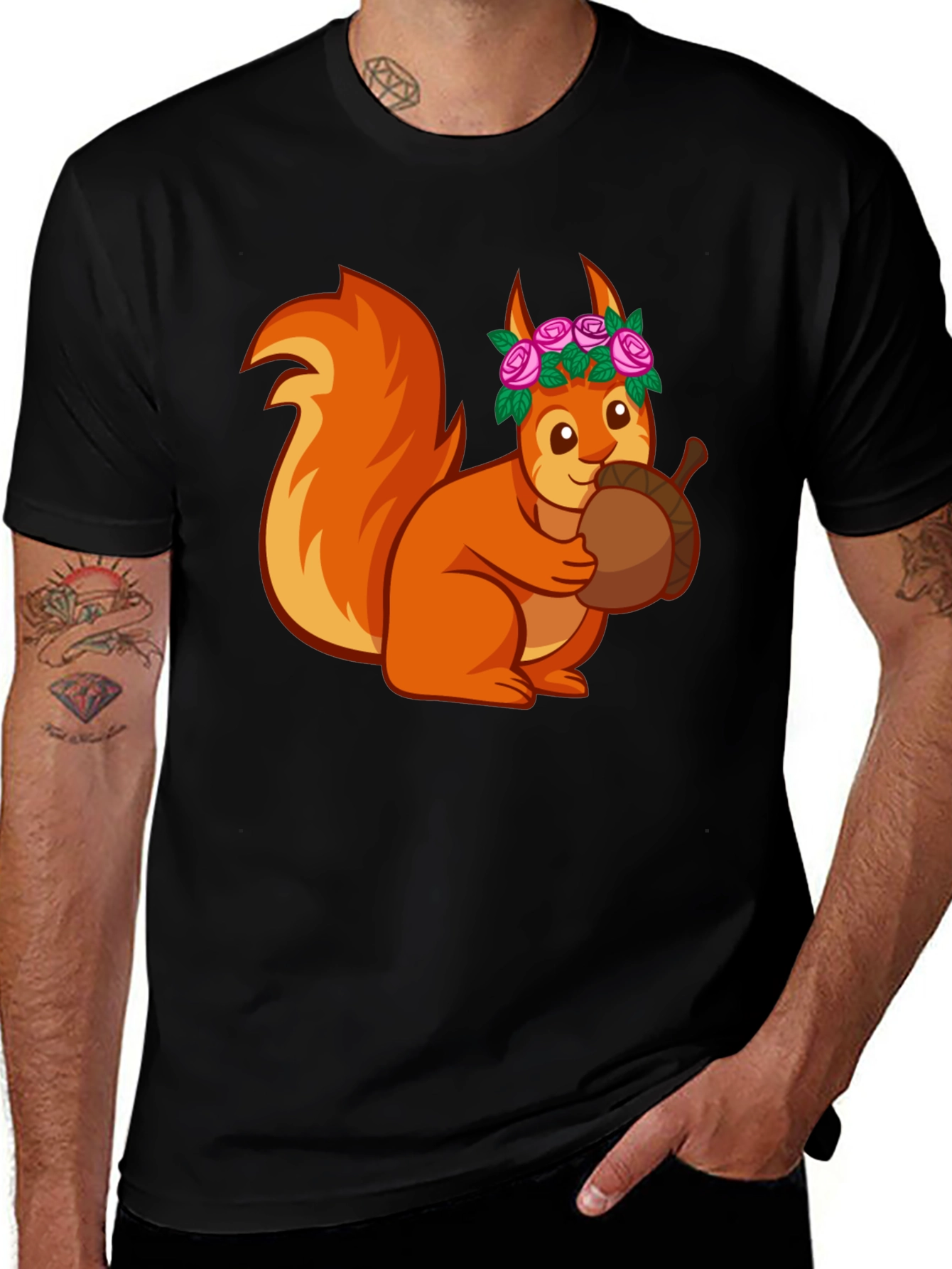 Variant 13 of Squirrel with Flower Crown T-Shirt