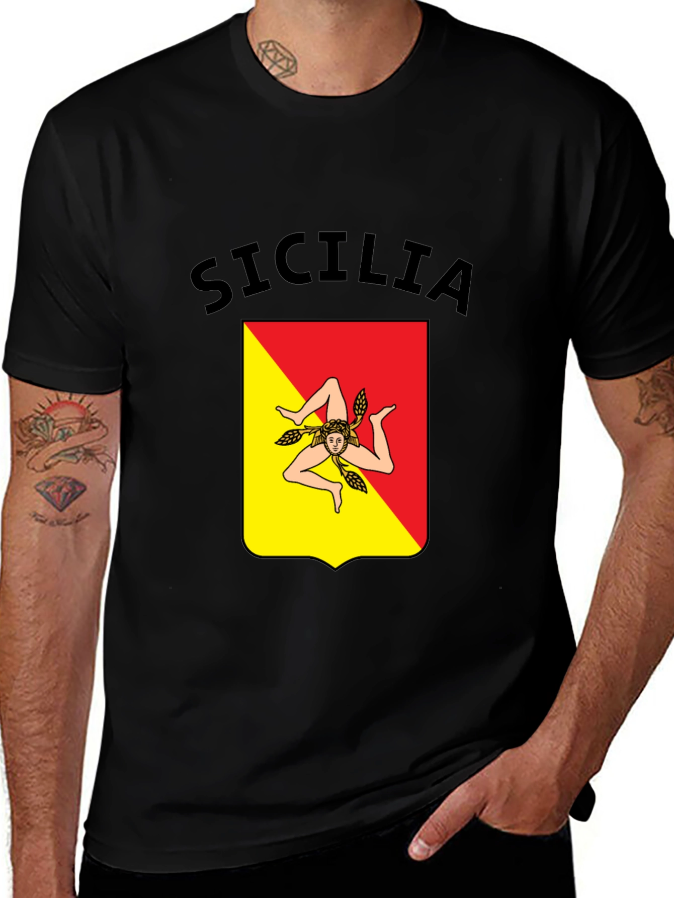 Sicilia T-Shirt - Italian Pride Black Tee
