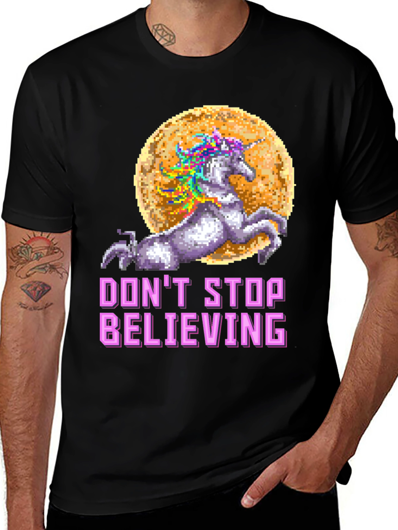 Variant 8 of Unicorn 'Don't Stop Believing' Graphic T-Shirt
