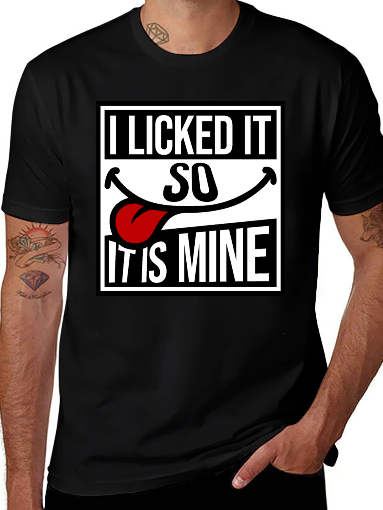 Variant 30 of I Licked It So It's Mine Graphic Tee - Black
