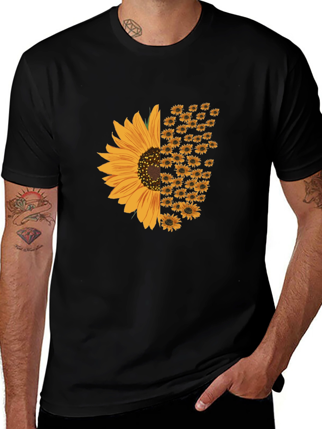 Variant 9 of Sunflower Graphic Print Black T-Shirt