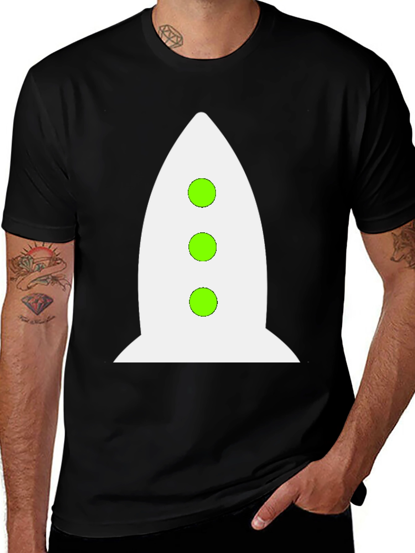 Variant 30 of Rocket Graphic Black T-Shirt