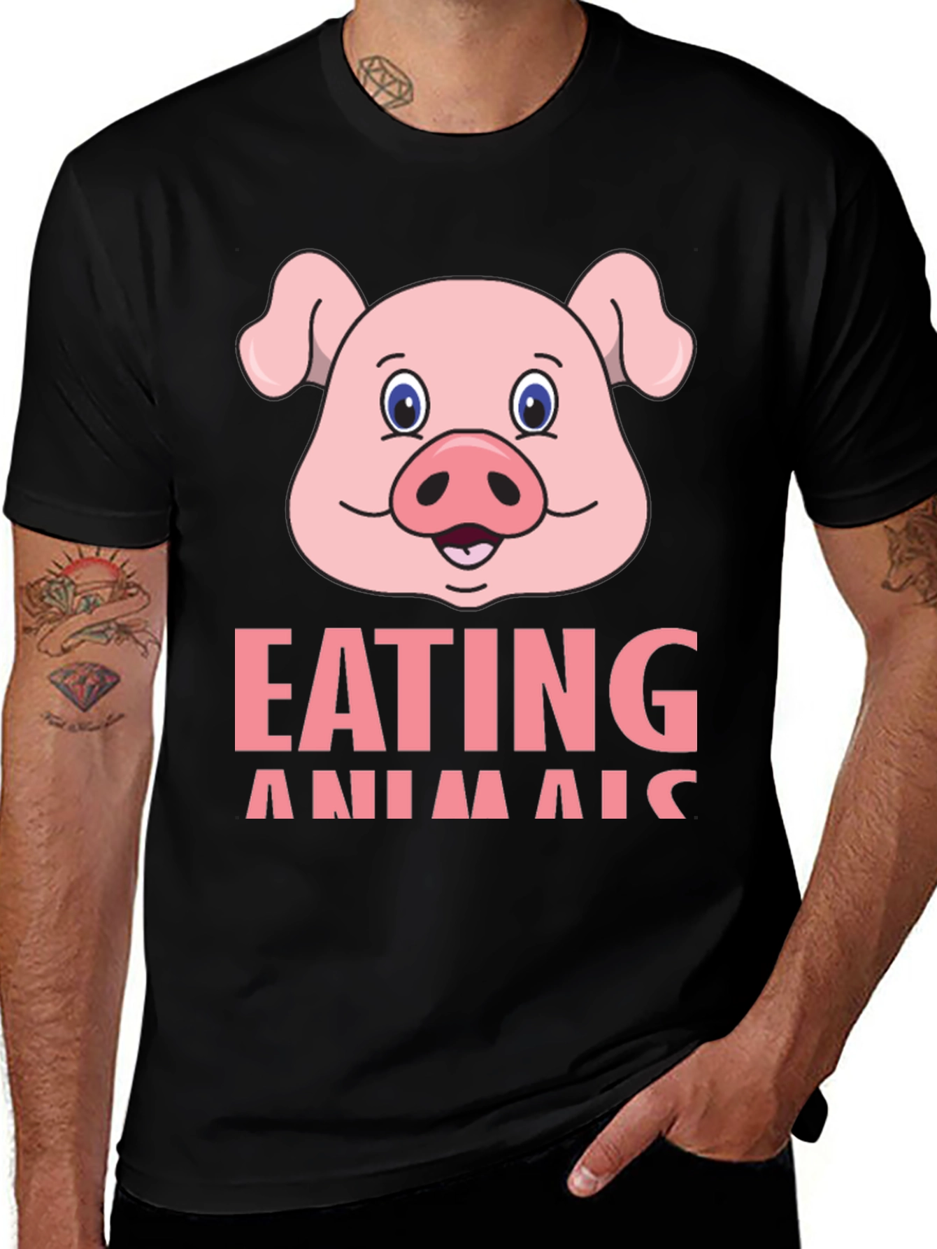 Variant 30 of Eating Animals Graphic Tee - Vegan Statement Shirt
