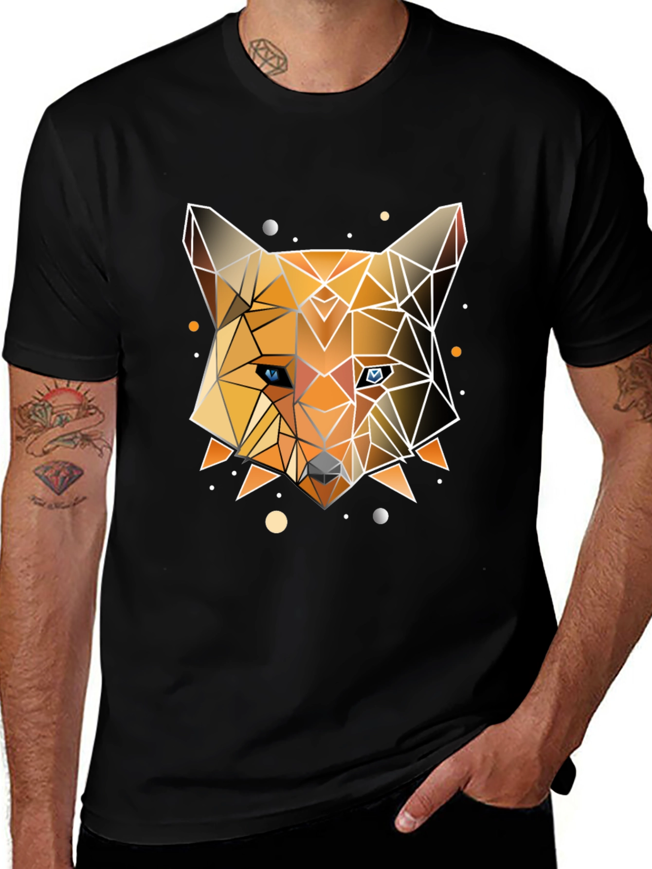 Variant 7 of Geometric Fox Graphic Tee - Modern Design