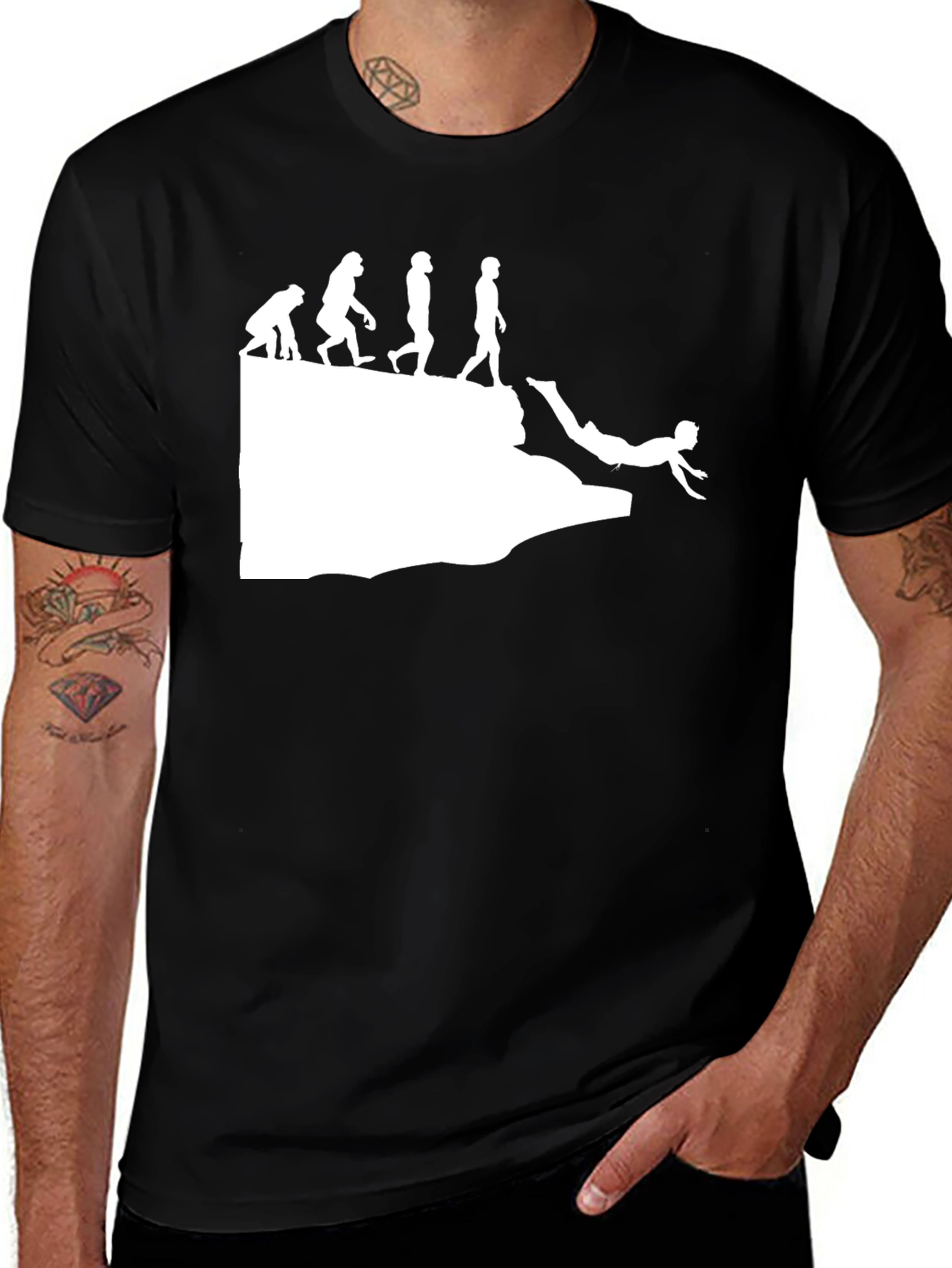 Variant 23 of Evolution Dive Tee - Funny Cliff Jumper Shirt