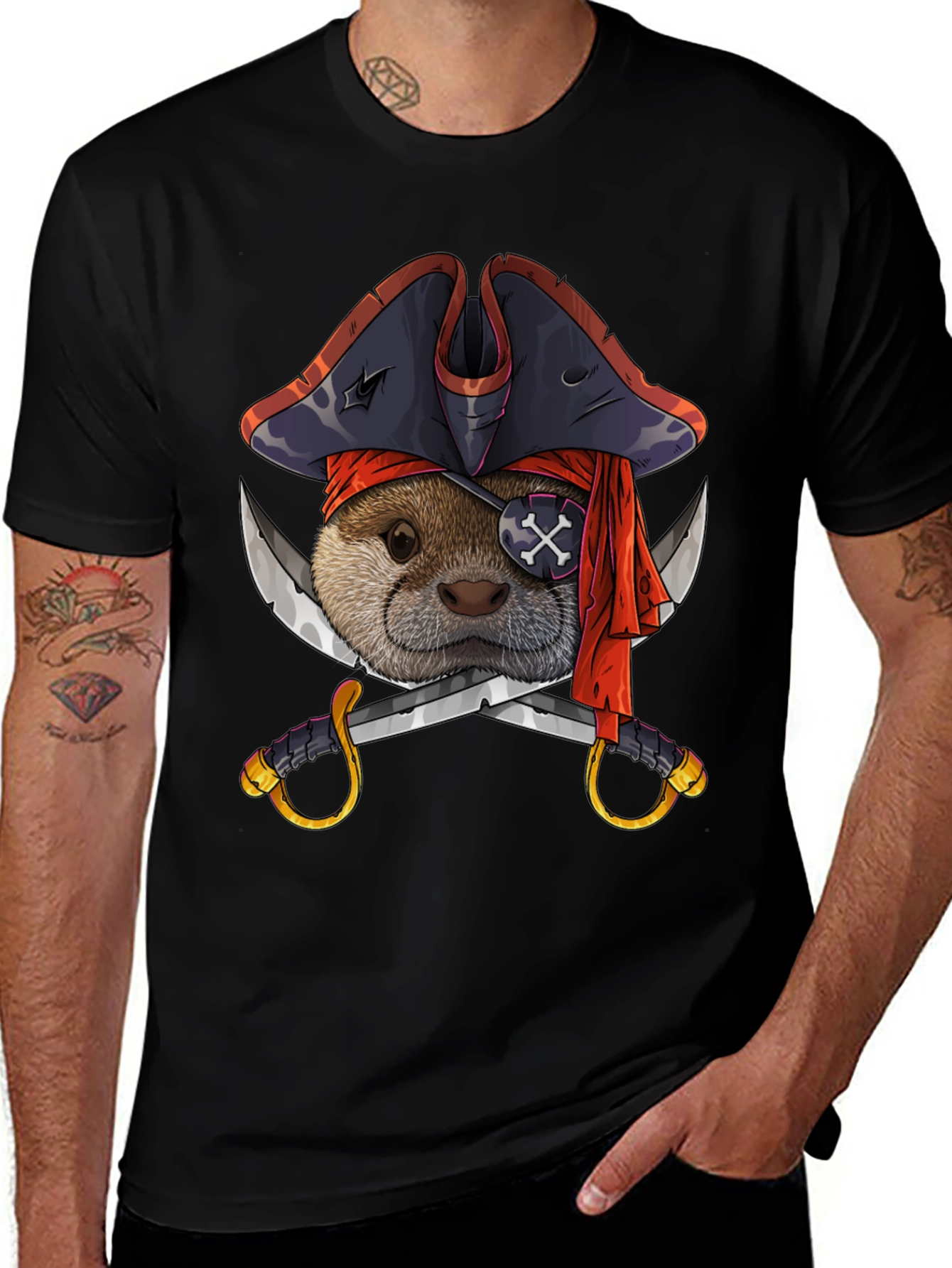 Variant 6 of Pirate Otter T-Shirt - Funny Animal Tee