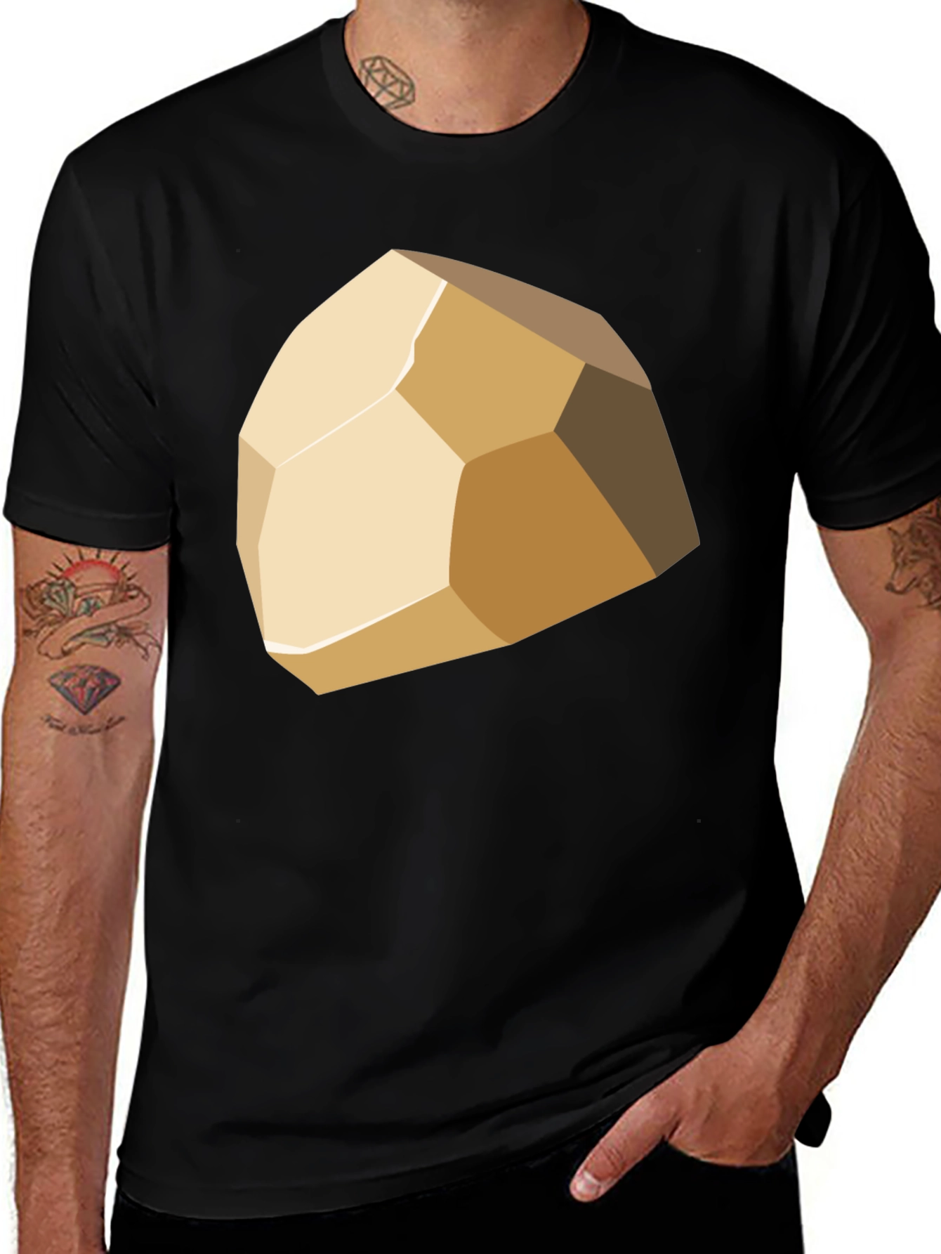 Variant 20 of Geometric Stone Graphic Tee - Stylish Casual Wear