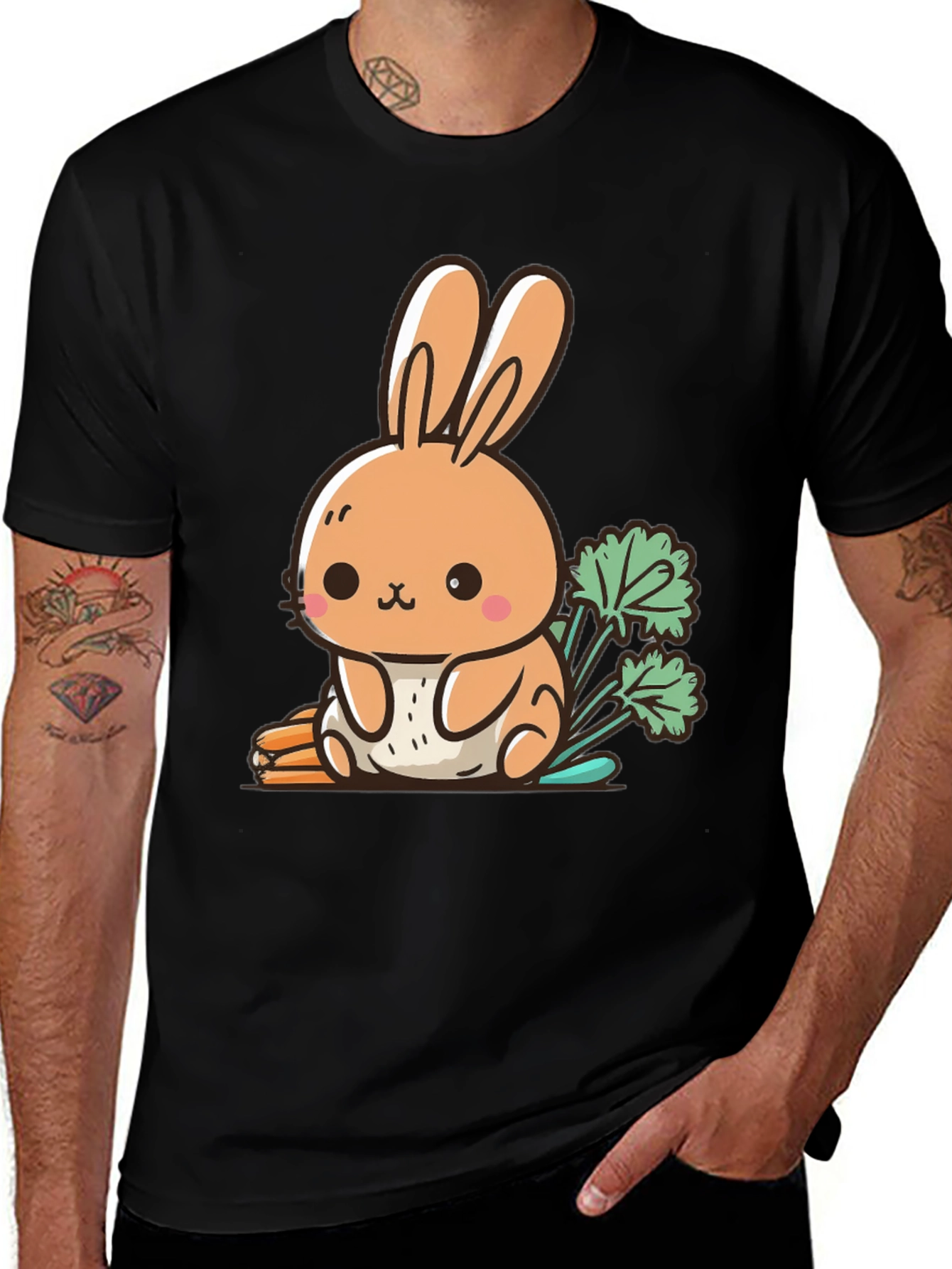 Variant 17 of Cute Bunny T-Shirt - Kawaii Carrot Rabbit Tee