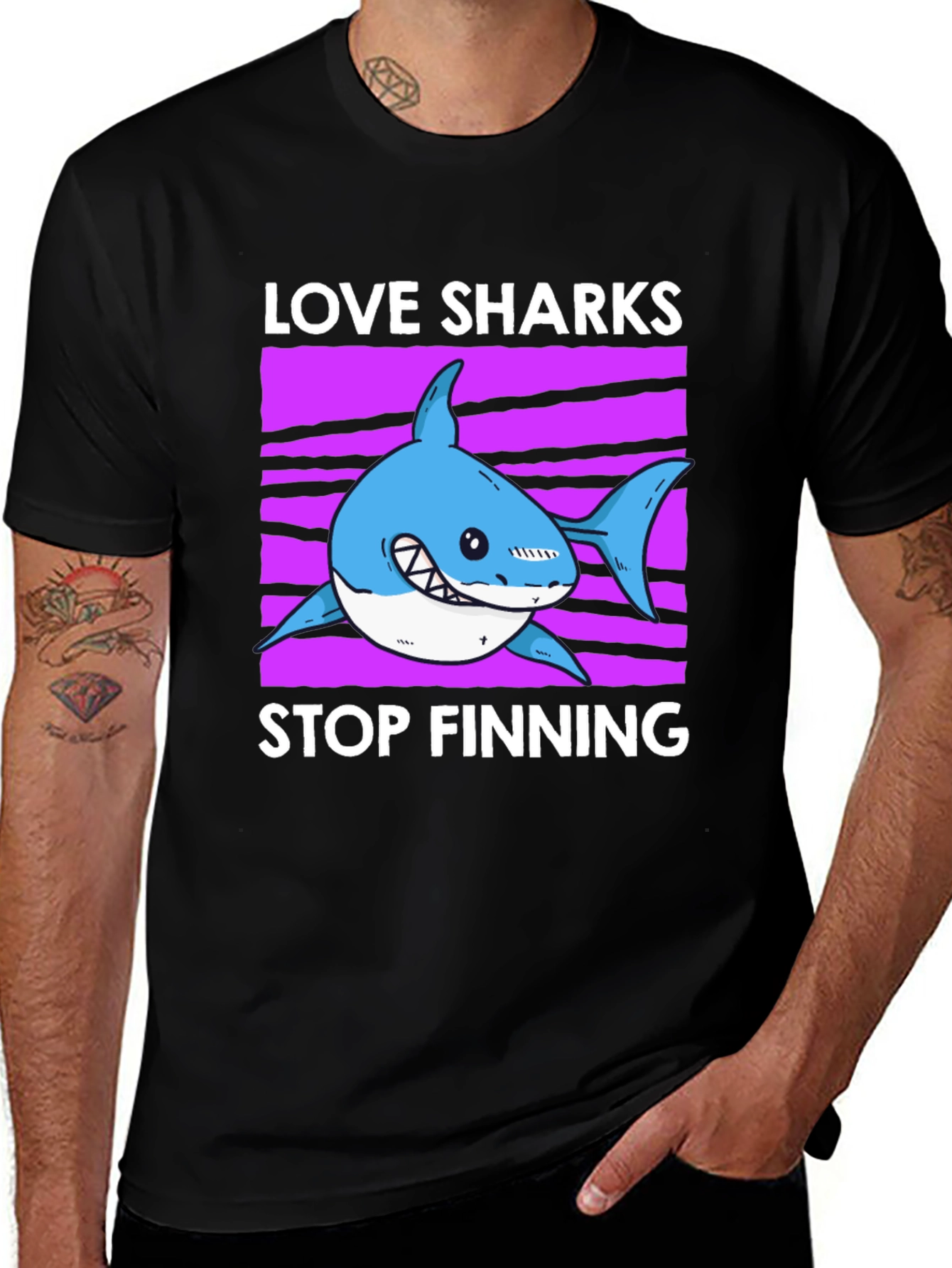 Variant 23 of Love Sharks Stop Finning Graphic Tee
