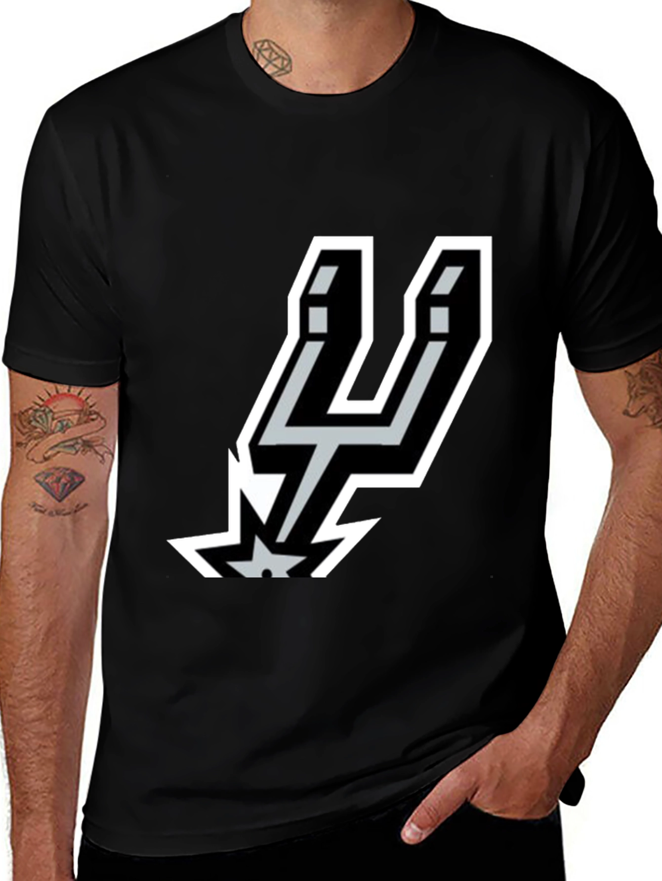 Black Spurs Logo T-Shirt