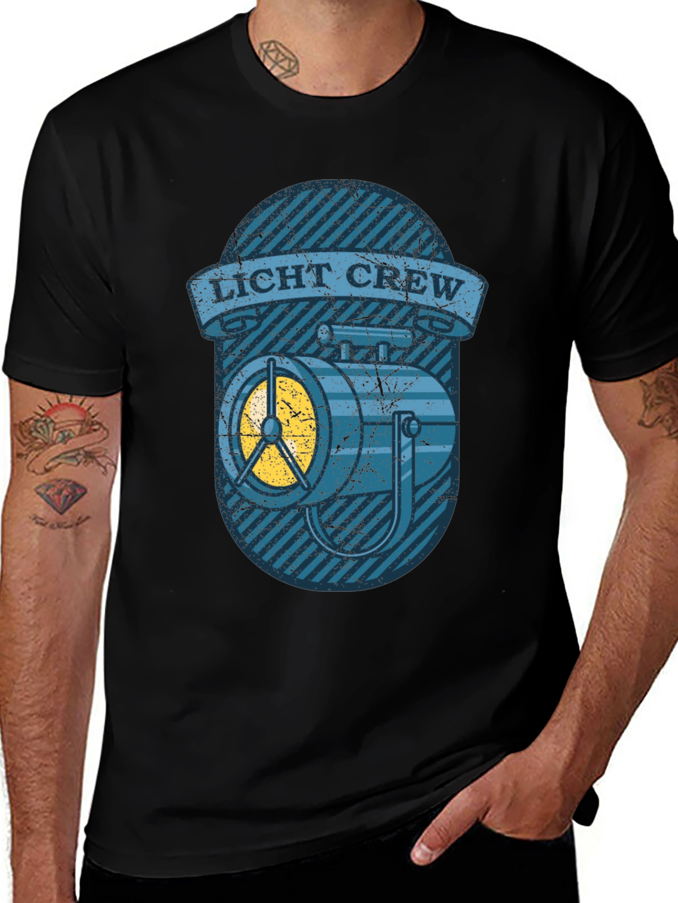 Licht Crew T-Shirt - Vintage Spotlight Design