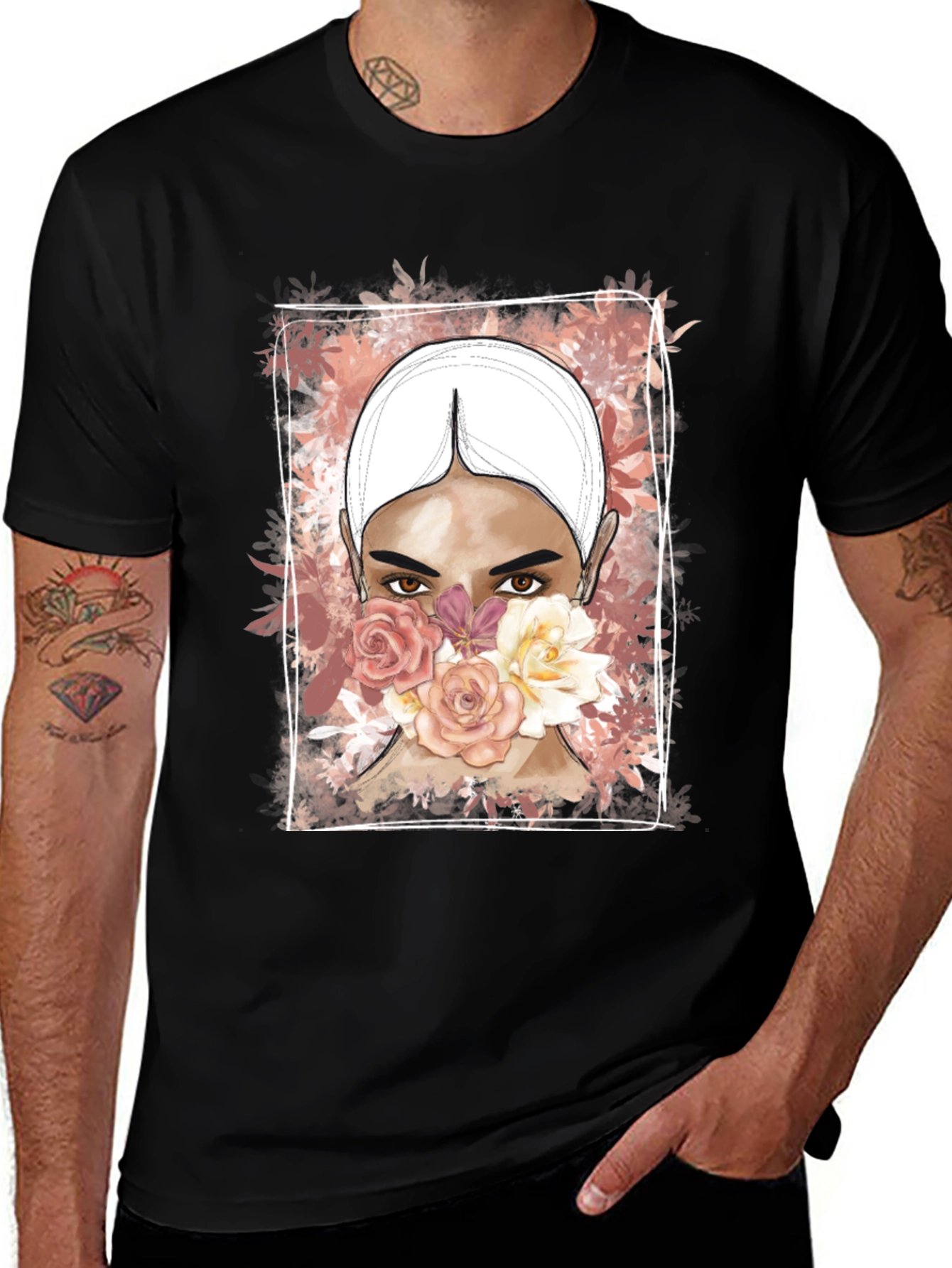 Variant 26 of Floral Face Graphic T-Shirt