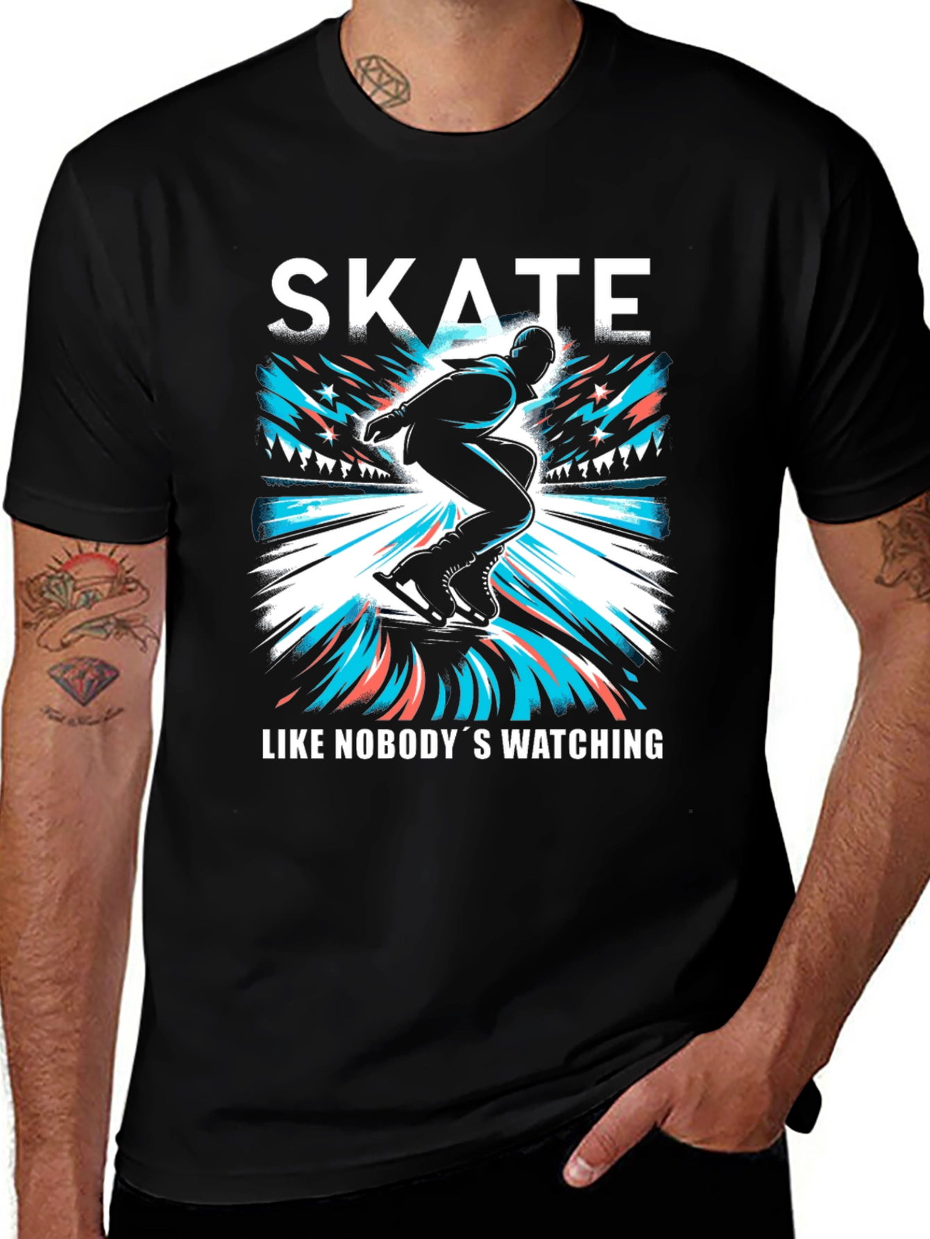 Variant 27 of Skate Like Nobody's Watching T-Shirt